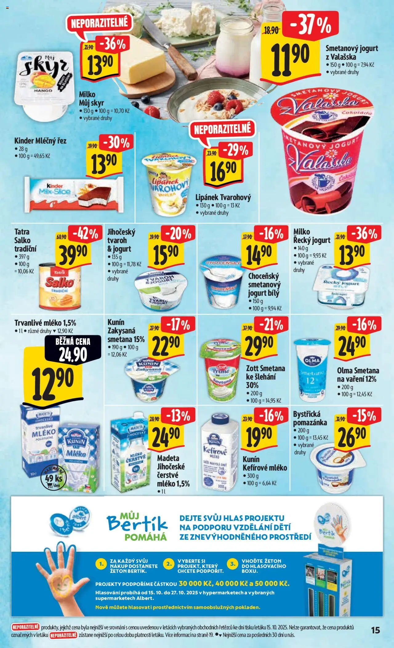 Albert leták - Hypermarket od 22.10.2025 | Strana: 24 | Produkty: Řecký jogurt, Kinder mléčný řez, Salko, Smetana ke šlehání