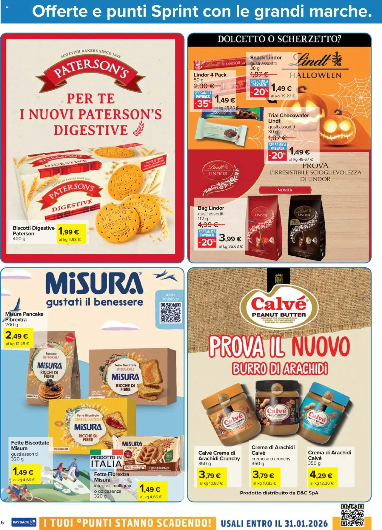 Volantino Carrefour del 23.10.2025 | Pagina: 6 | Prodotti: Crema, Tè, Biscotti, Burro