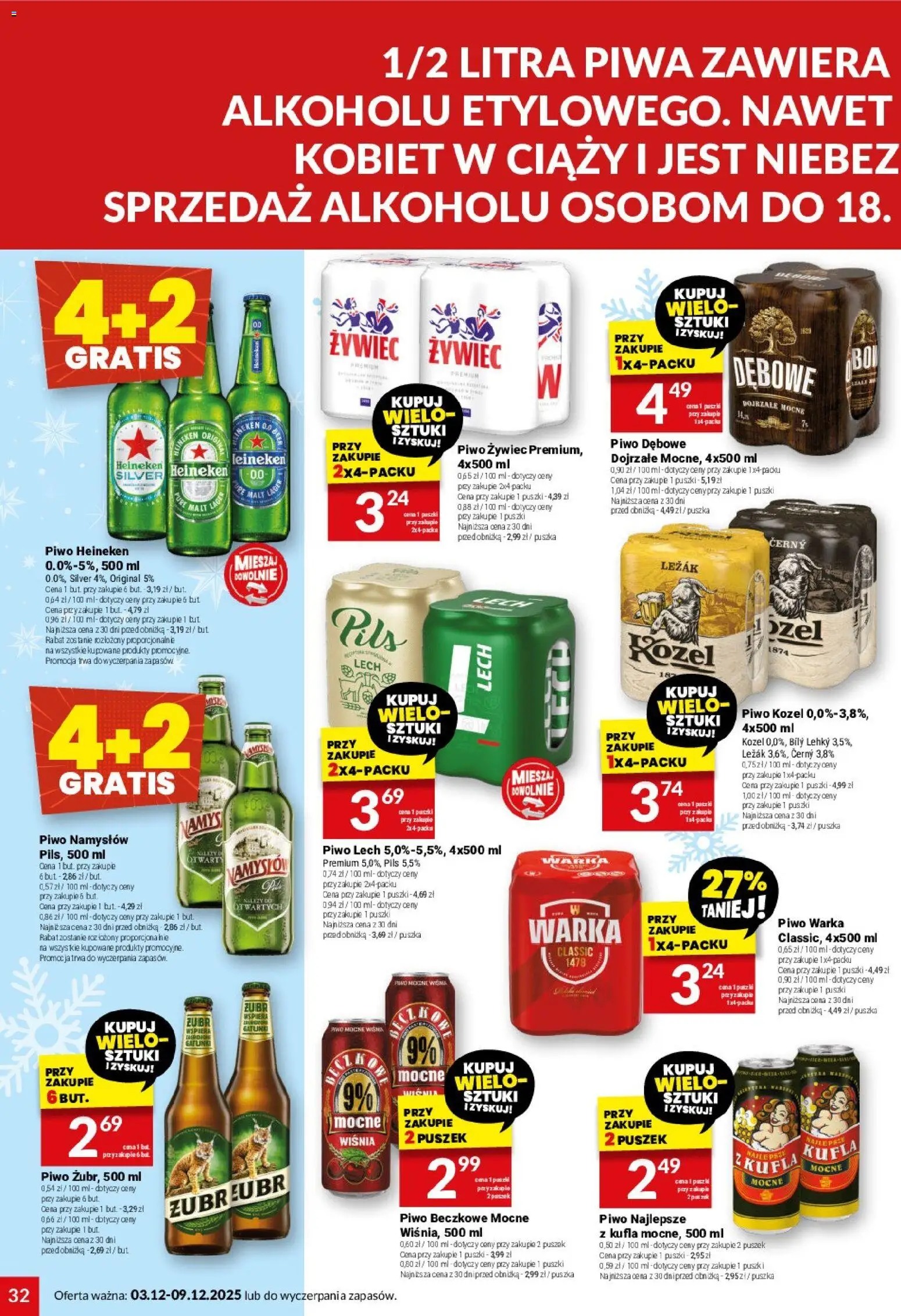 Twój Market Gazetka od 03.12.2025 | Strona: 32 | Produkty: Warka, Piwo Warka, Piwo, Piwo kozel