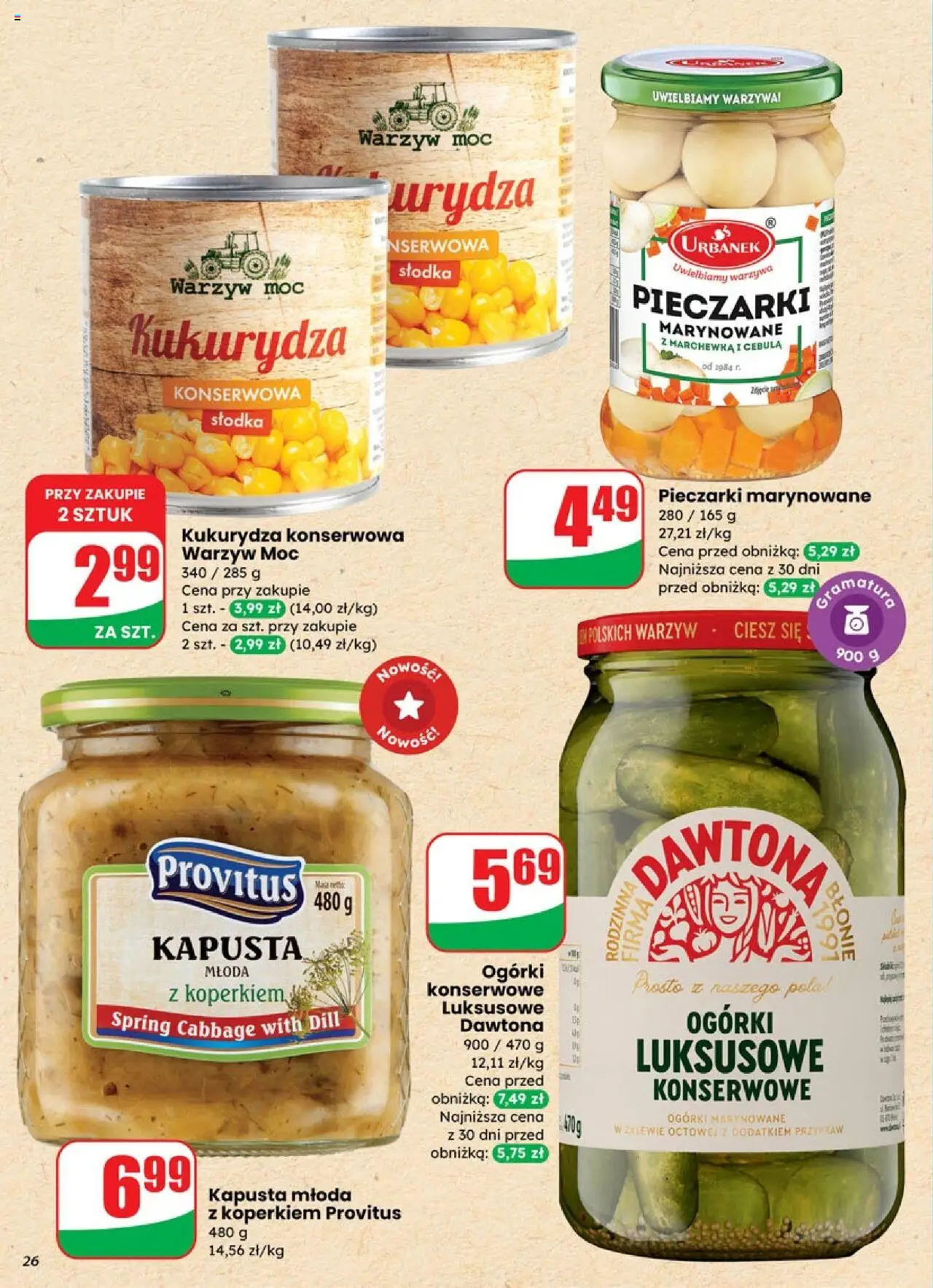 Dino Gazetka od 17.09.2025 | Strona: 26 | Produkty: Pieczarki, Kukurydza, Ogórki, Warzywa