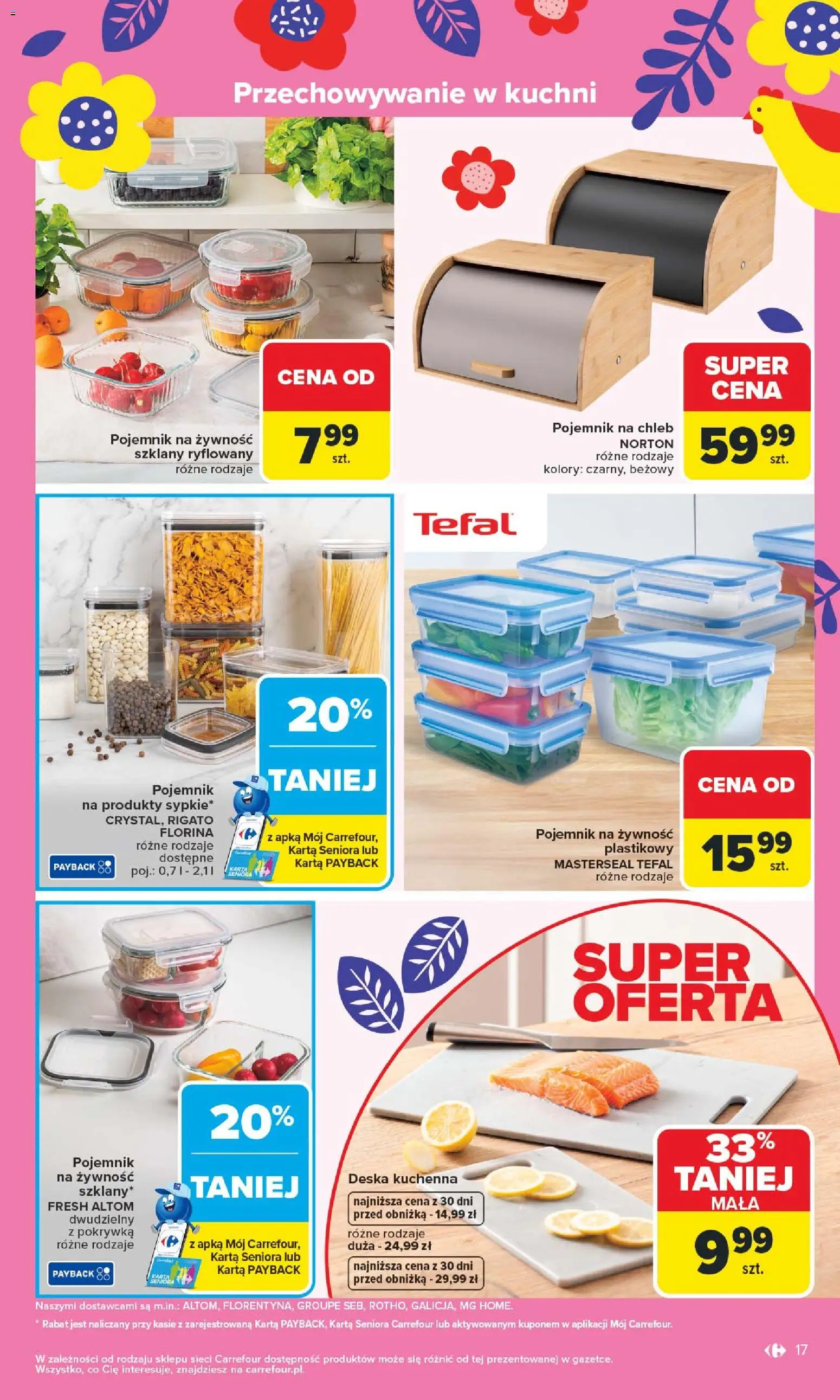 Carrefour gazetka - Łap Wielkanocne okazje od 16.03.2026 | Strona: 17 | Produkty: Karta, Chleb, Tefal