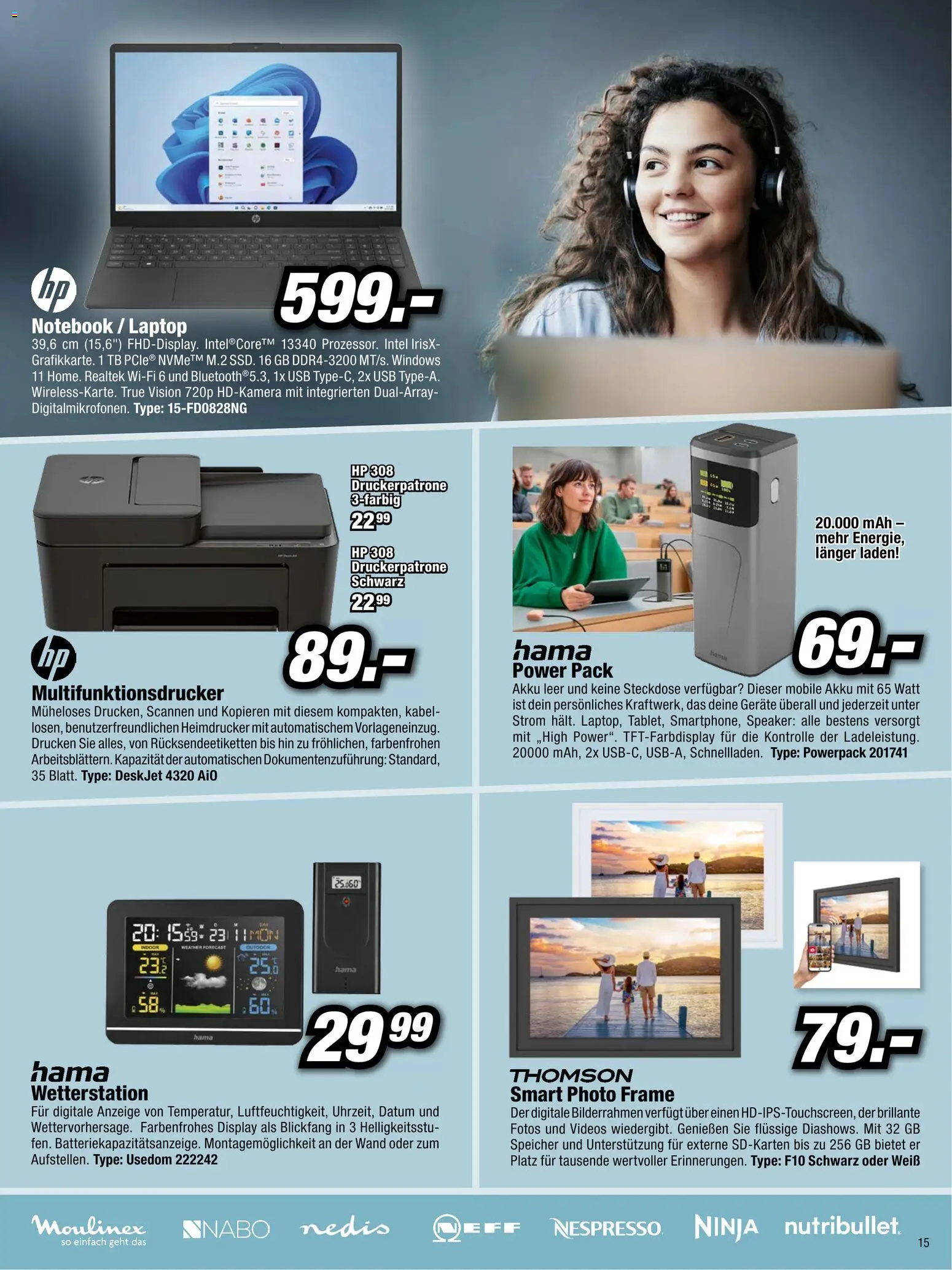 RED ZAC Flugblatt gültig ab 23.02.2026 | Seite: 15 | Produkte: Kabel, Wetterstation, USB, Steckdose