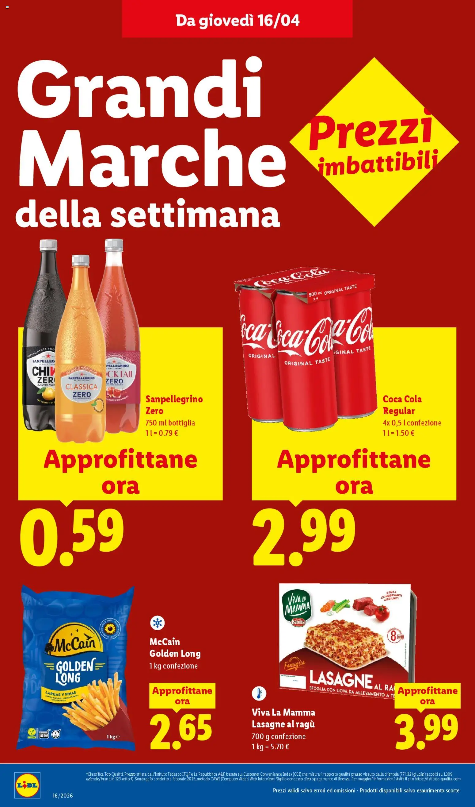 Volantino Lidl del 16.04.2026 | Pagina: 12 | Prodotti: Uova, Tè, Ragú, Bottiglia