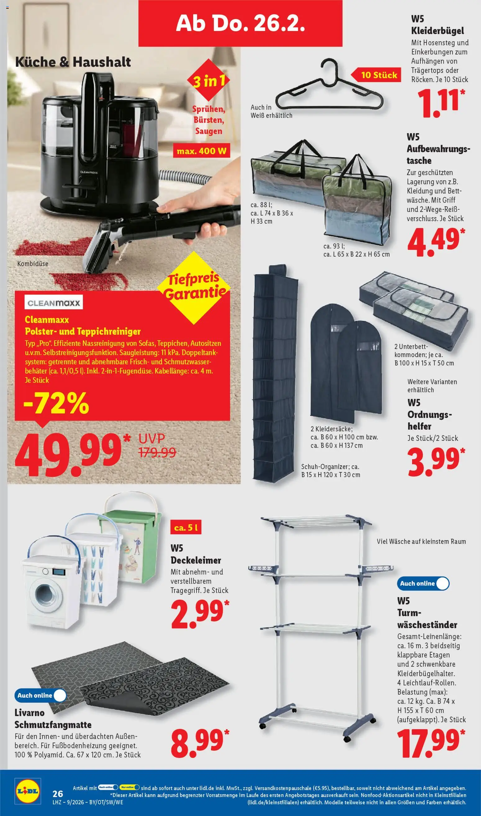 Lidl Prospekt Aarbergen – gültig ab 23.02.2026 | Seite: 42 | Produkte: Tasche, Bett, Küche, Schmutzfangmatte