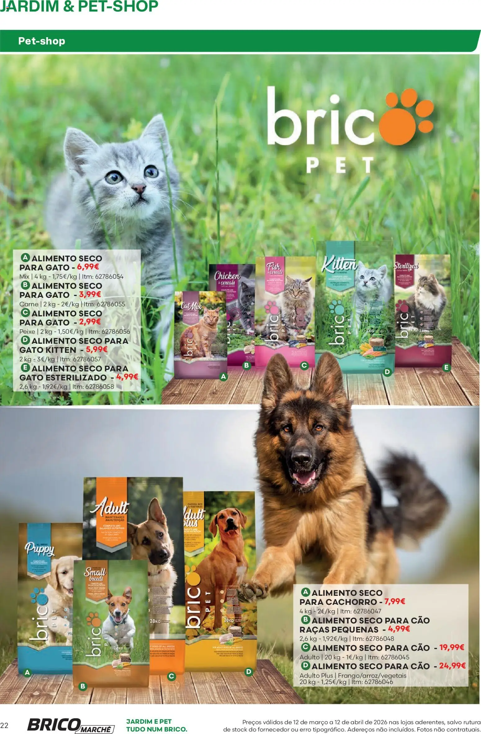 BricoMarché F04 JardimPetShop │ válido de 12.03.2026 | Página: 22 | Produtos: Peixe, Carne