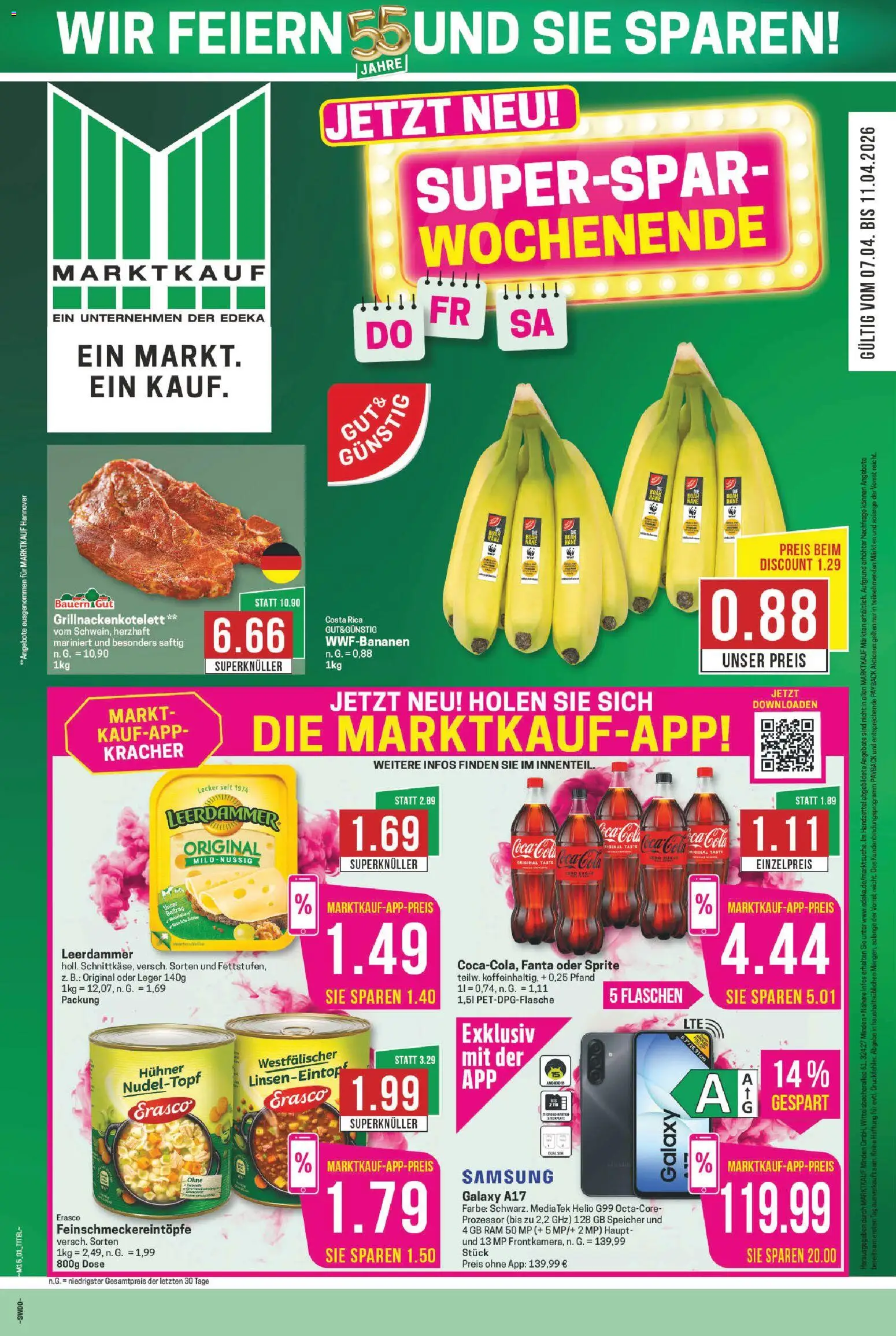 Marktkauf Prospekt 	 – gültig ab 07.04.2026 | Seite: 1 | Produkte: Fanta, Sprite, Samsung, Leerdammer