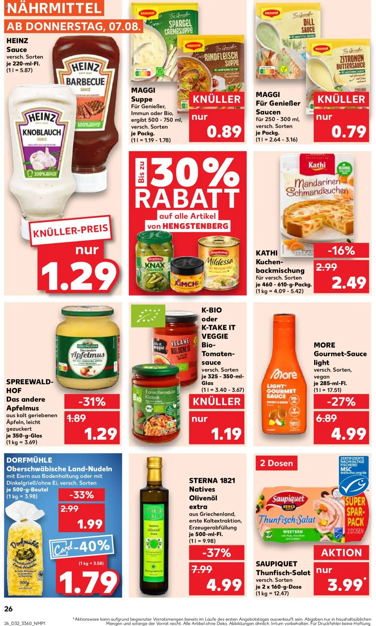 Kaufland prospekt Frankfurt (Oder)	 - gültig ab dem 07.08.2025 | Seite: 26 | Produkte: Maggi, Mandarinen, Apple, Rindfleisch