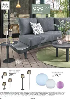 Porta! Gartenmöbel Katalog ab 01.03.2026 gültig | Seite: 62 | Produkte: Kabel, Beistelltisch, Sofa