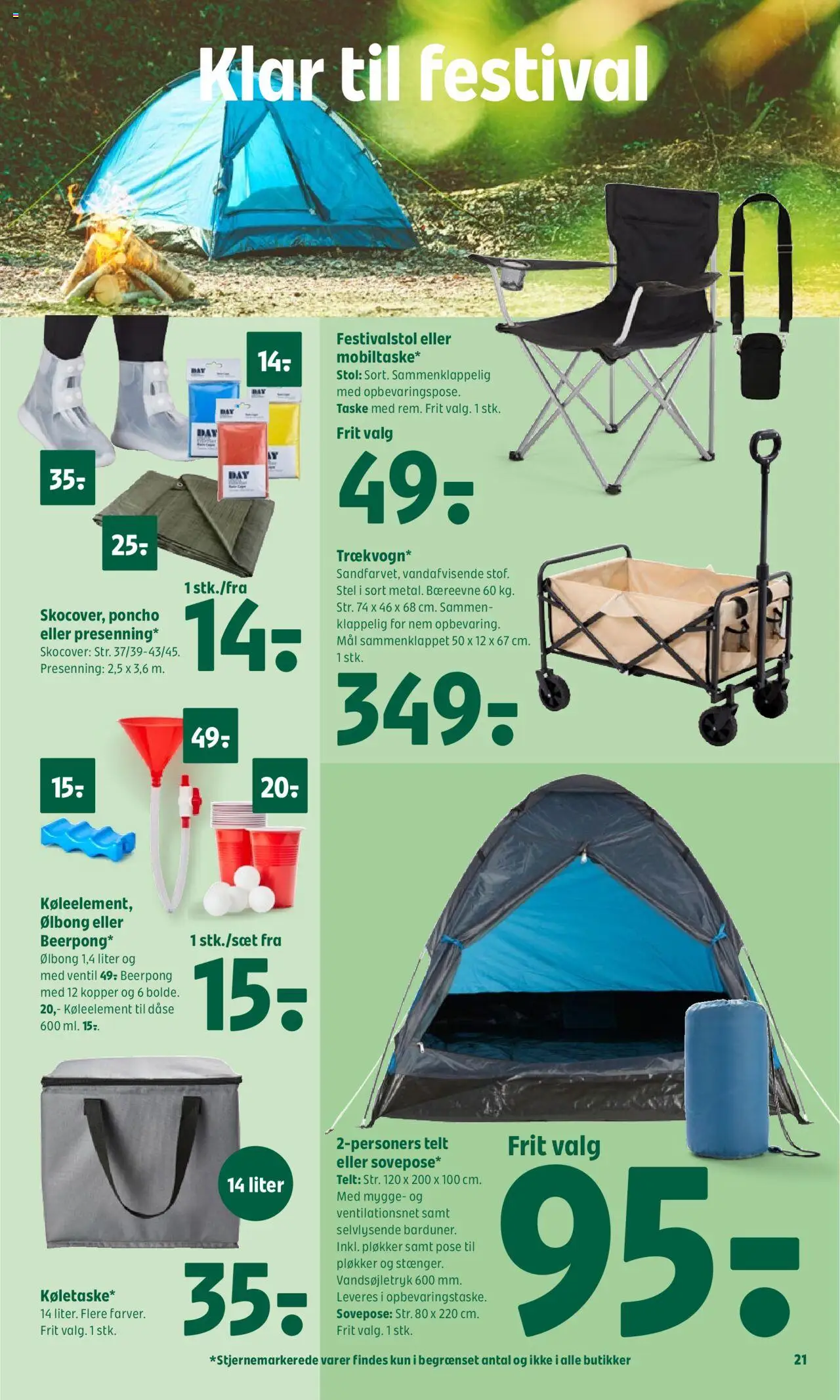 Coop 365 Tilbudsavis gyldig fra 19.06.2025 | Side: 21 | Produkter: Sovepose, Stol, Taske