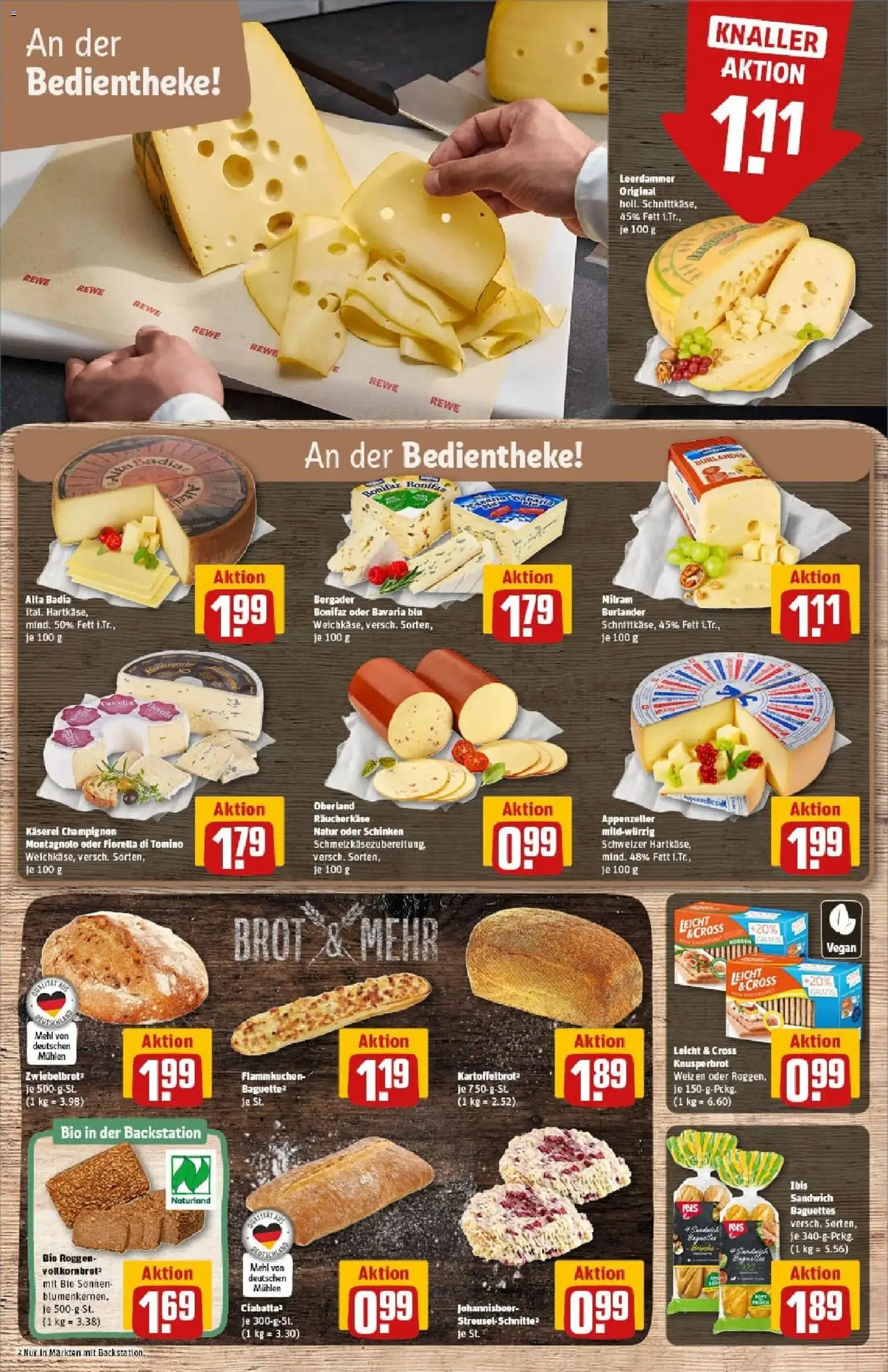 Rewe prospekt Nürnberg	 – gültig ab 11.01.2026 | Seite: 13 | Produkte: Mehl, Baguette, Milram, Brot