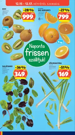 KIVI, 1 kg/csomag - amely érvényes a következő dátumtól: 11.12.2025 | Oldal: 46 | Termékek: Narancs, Zoldhagyma, Kiwi