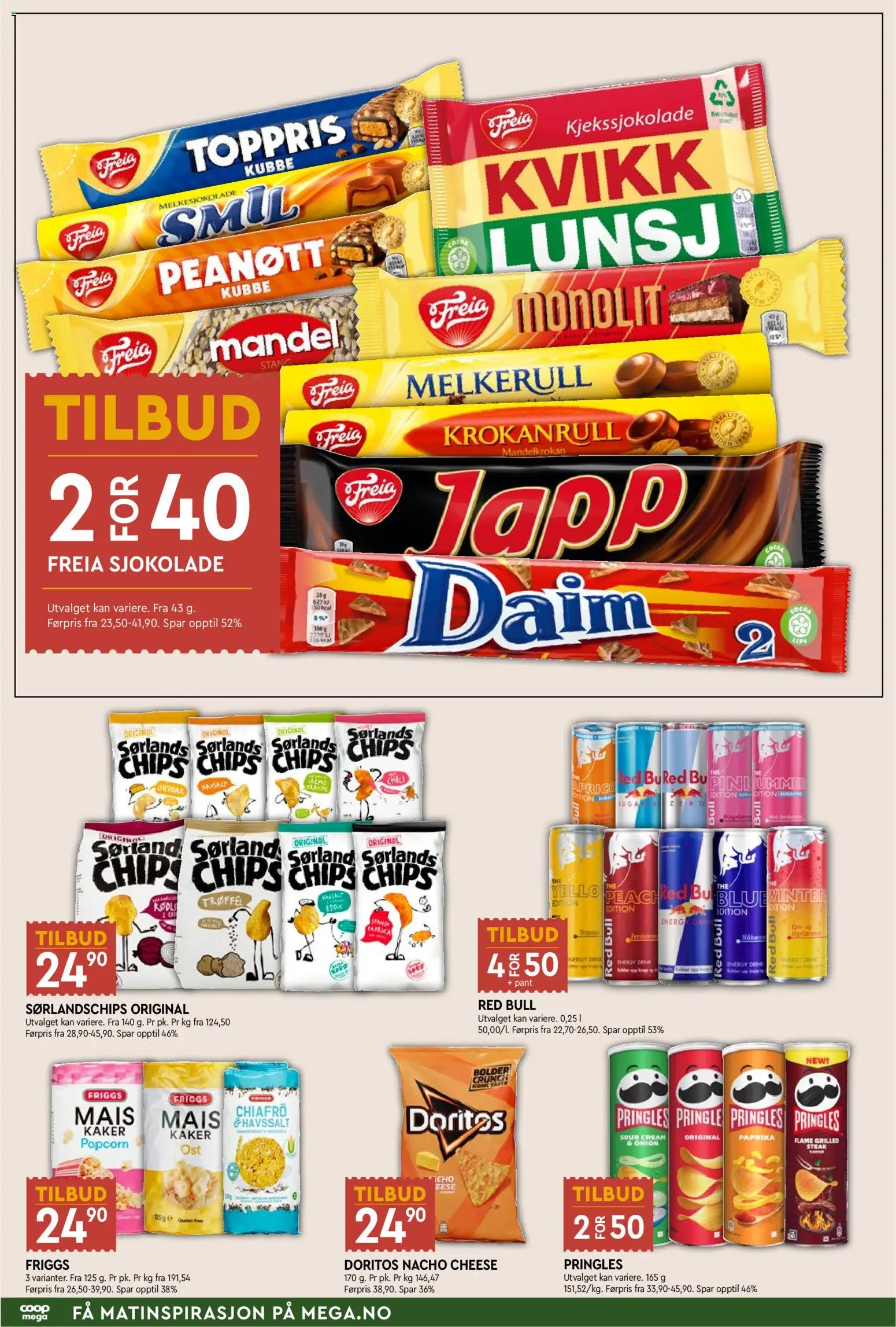 {H1} | Side: 6 | Produkter: Sjokolade, Paprika, Eddik, Cheddar