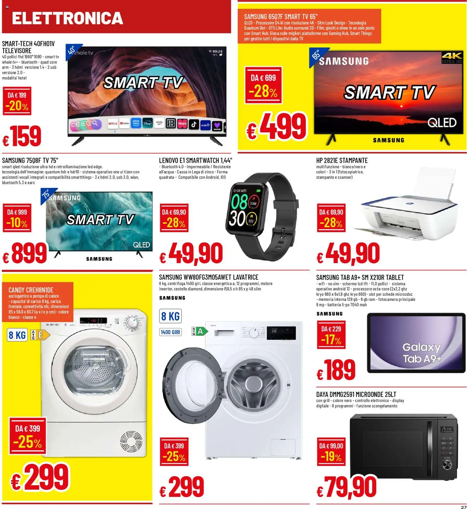Volantino Galassia del 04.12.2025 | Pagina: 27 | Prodotti: Tv samsung, smart TV, Batteria, Samsung