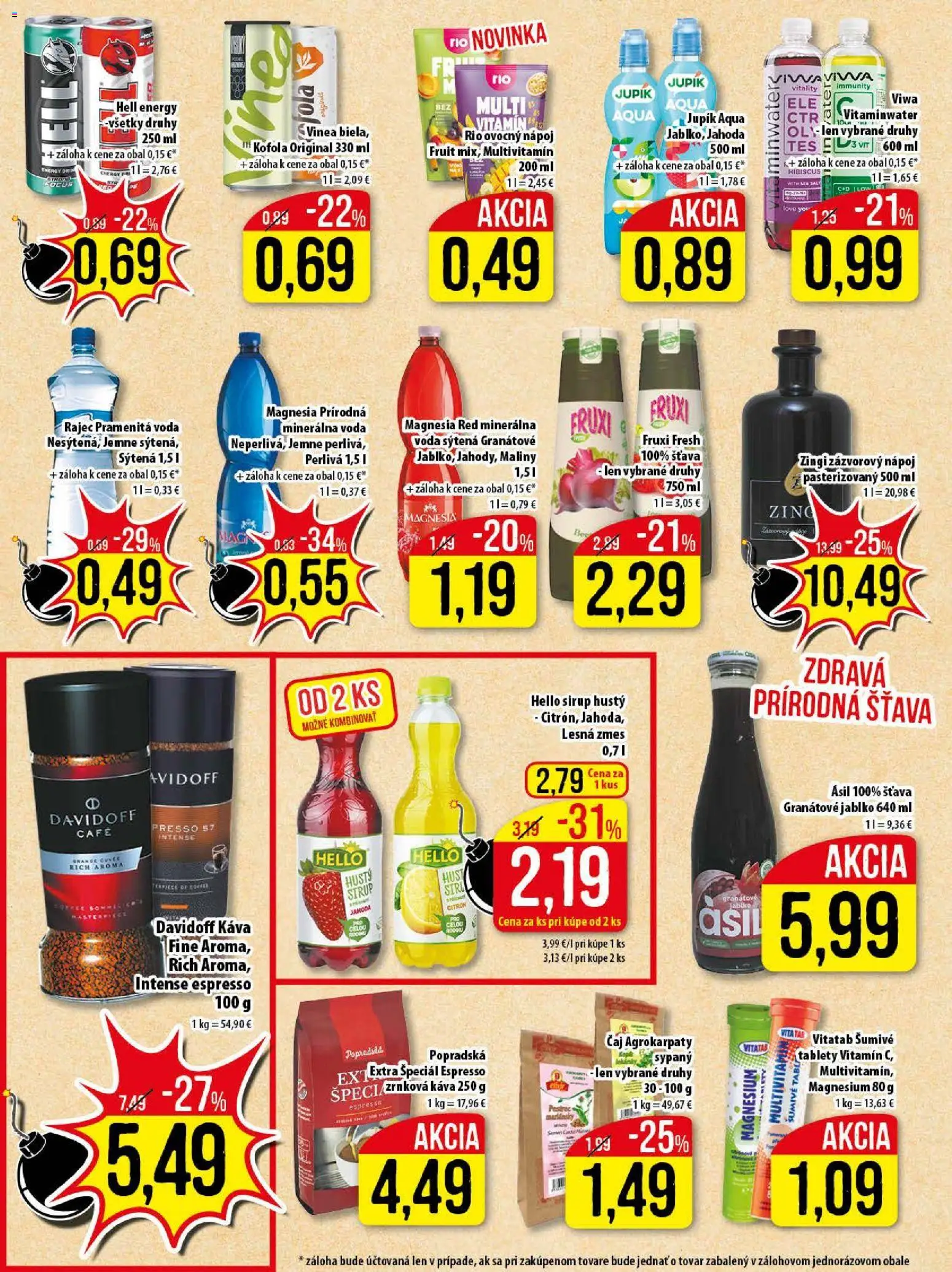 Nové Klas akcie – leták je platný od 03.11.2025 | Strana: 21 | Produkty: Čaj, Rajec, Voda, Vinea