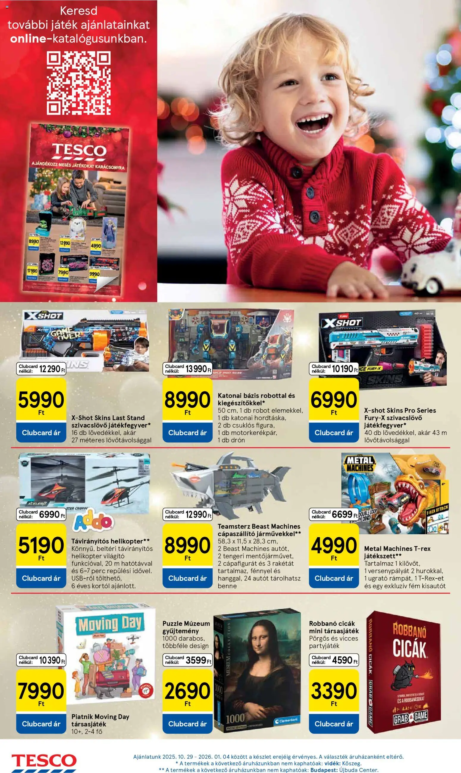 Tesco akciós ujság - amely érvényes a következő dátumtól: 06.11.2025 | Oldal: 12 | Termékek: Drón, Puzzle, Játék, Robot