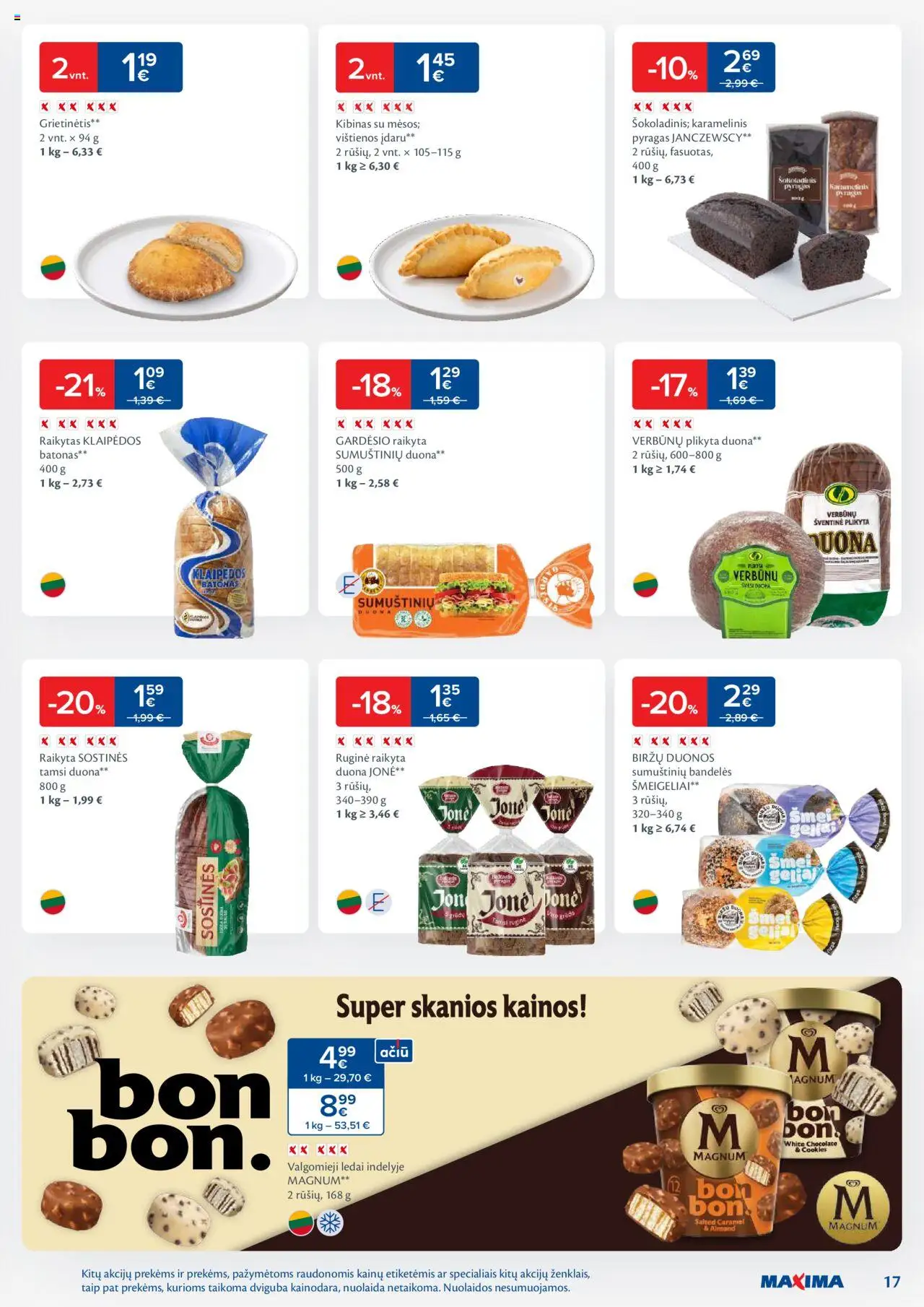 MAXIMA leidinys│galioja nuo 12.08.2025 | Puslapis: 17 | Prekių: Ledai, Vištienos, Pyragas, Valgomieji ledai