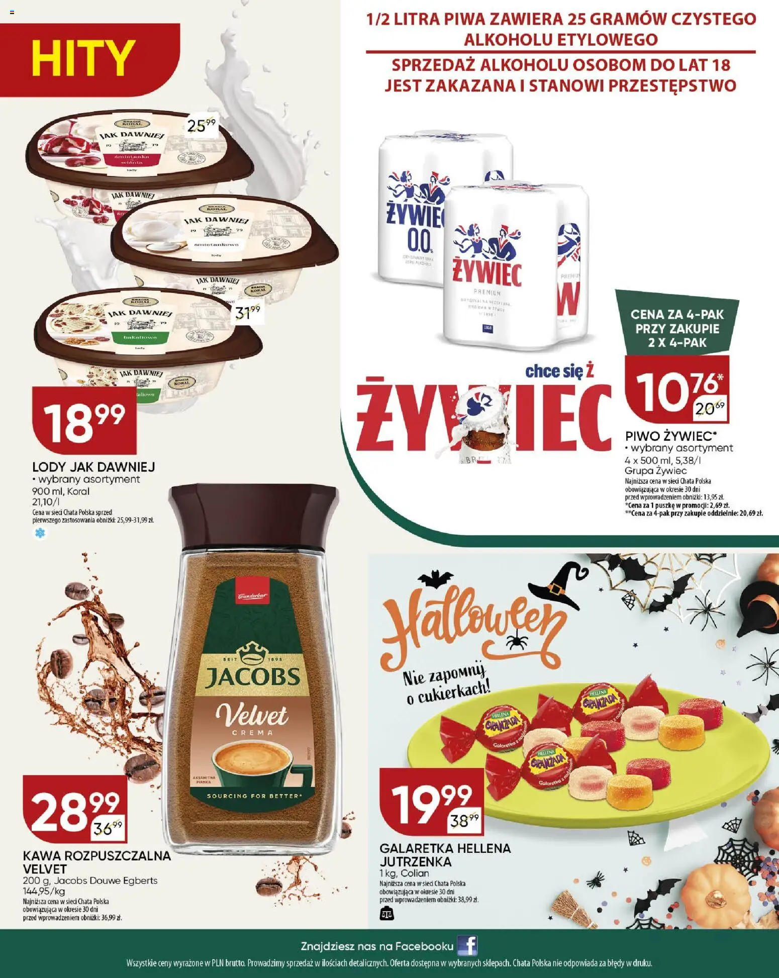 Chata Polska Gazetka od 23.10.2025 | Strona: 24 | Produkty: Galaretka, Kawa, Piwo, Lody