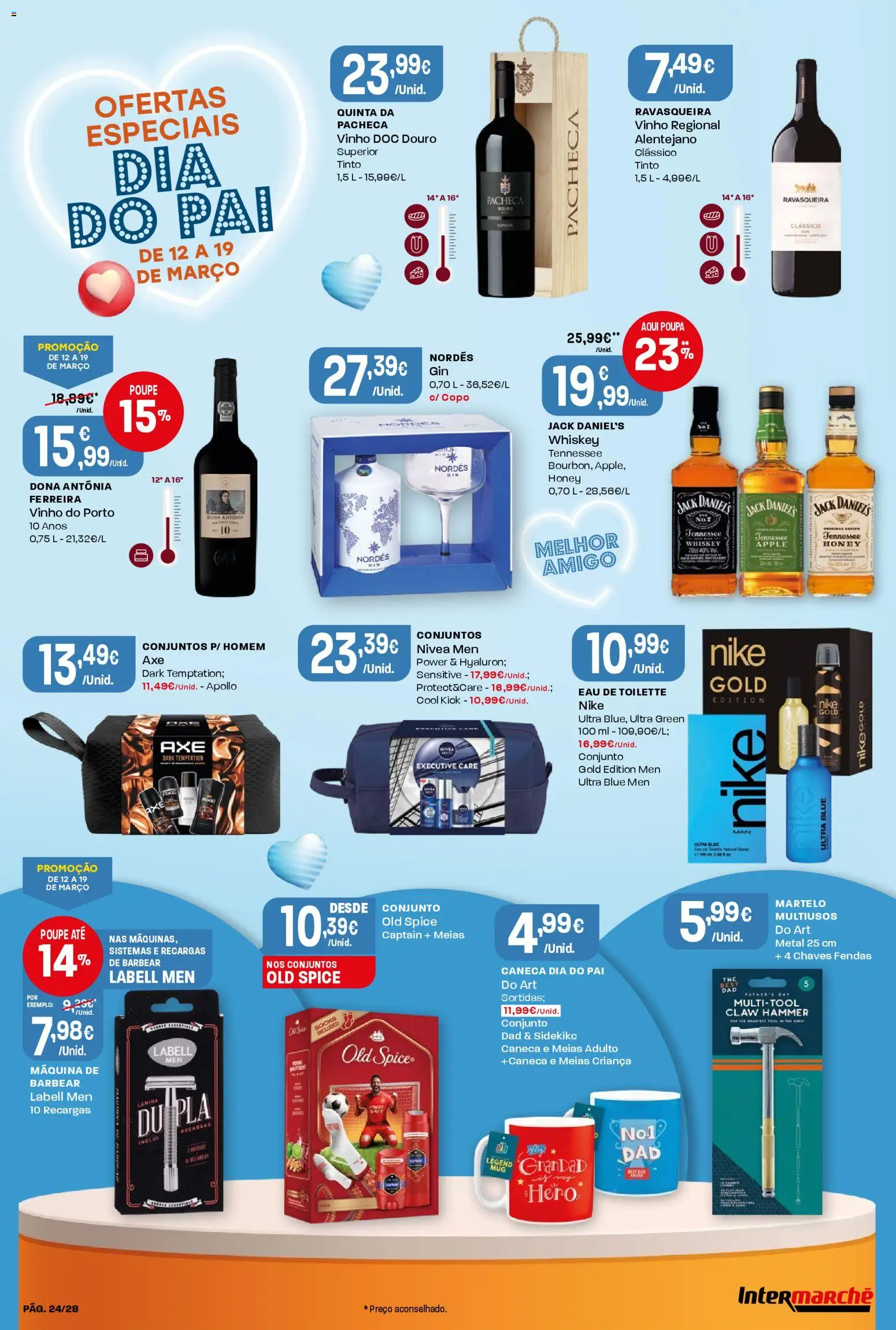 Intermarché Folheto Contact │ válido de 12.03.2026 | Página: 24 | Produtos: Eau de toilette, Caneca, Martelo, Meias