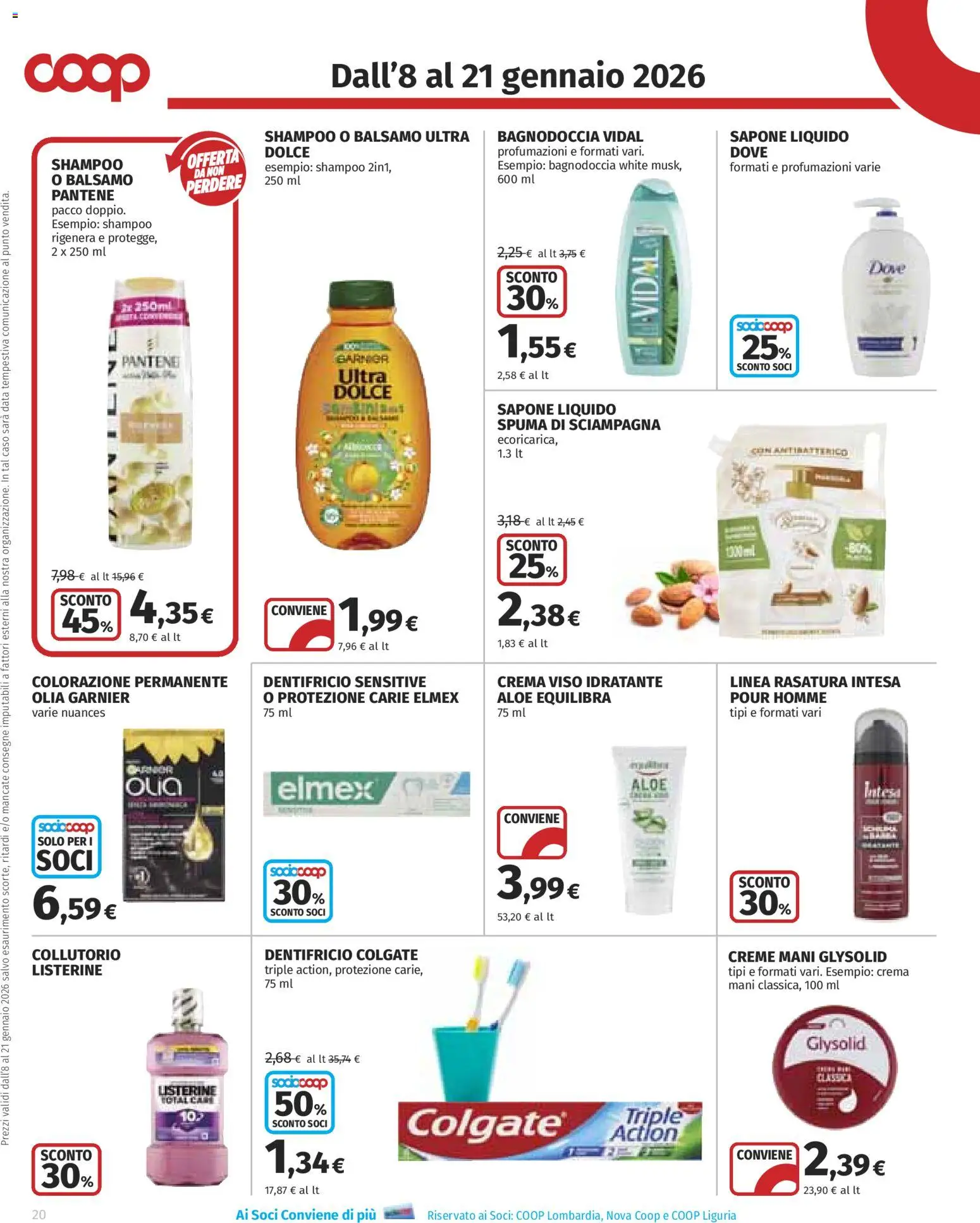Volantino COOP del 08.01.2026 | Pagina: 20 | Prodotti: Balsamo, Crema, Dentifricio, Crema viso