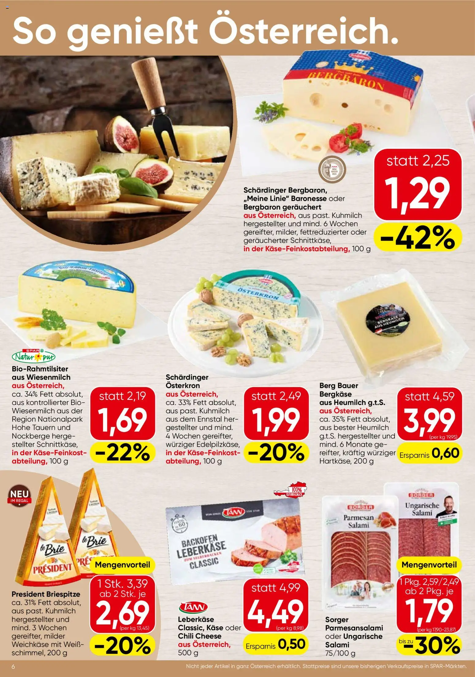 Spar Flugblatt - Wien gültig ab 20.11.2025 | Seite: 6 | Produkte: Chili, Regal, Käse, Salami