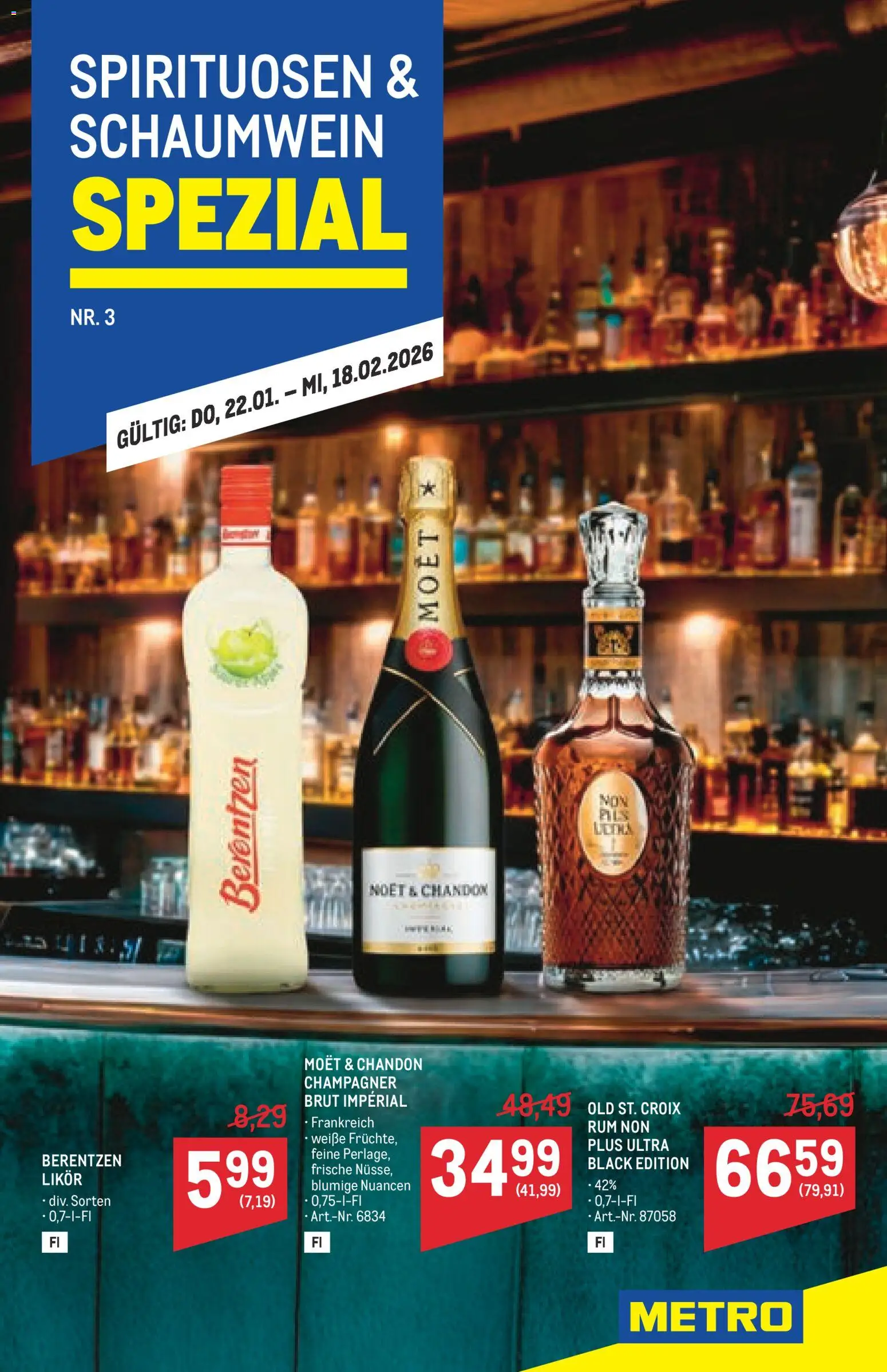 Metro  Wein und Spirituosen Spezial gültig ab 22.01.2026 | Seite: 1 | Produkte: Nüsse