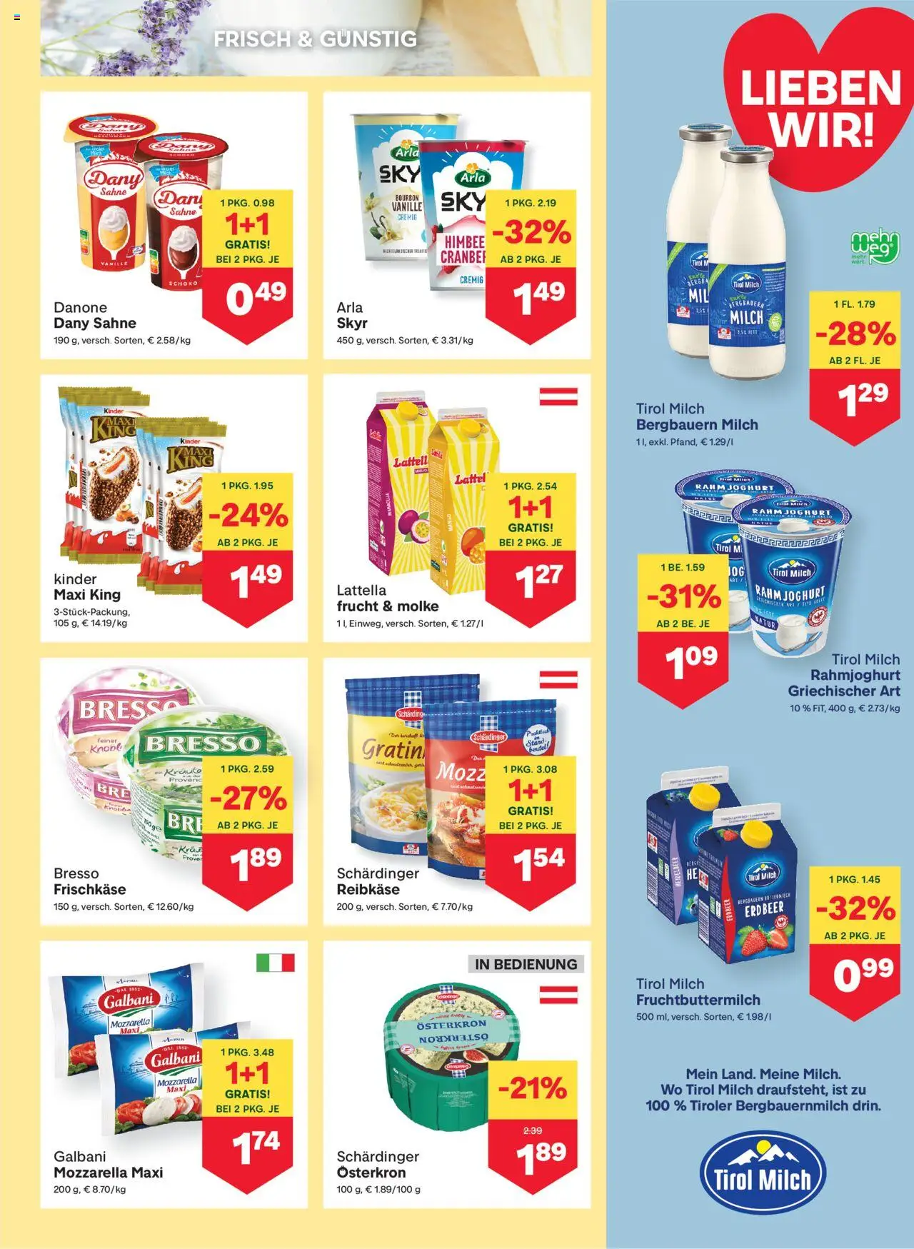 MPREIS Absam gültig ab 02.10.2025 | Seite: 5 | Produkte: Sahne, Milch, Joghurt, Bourbon