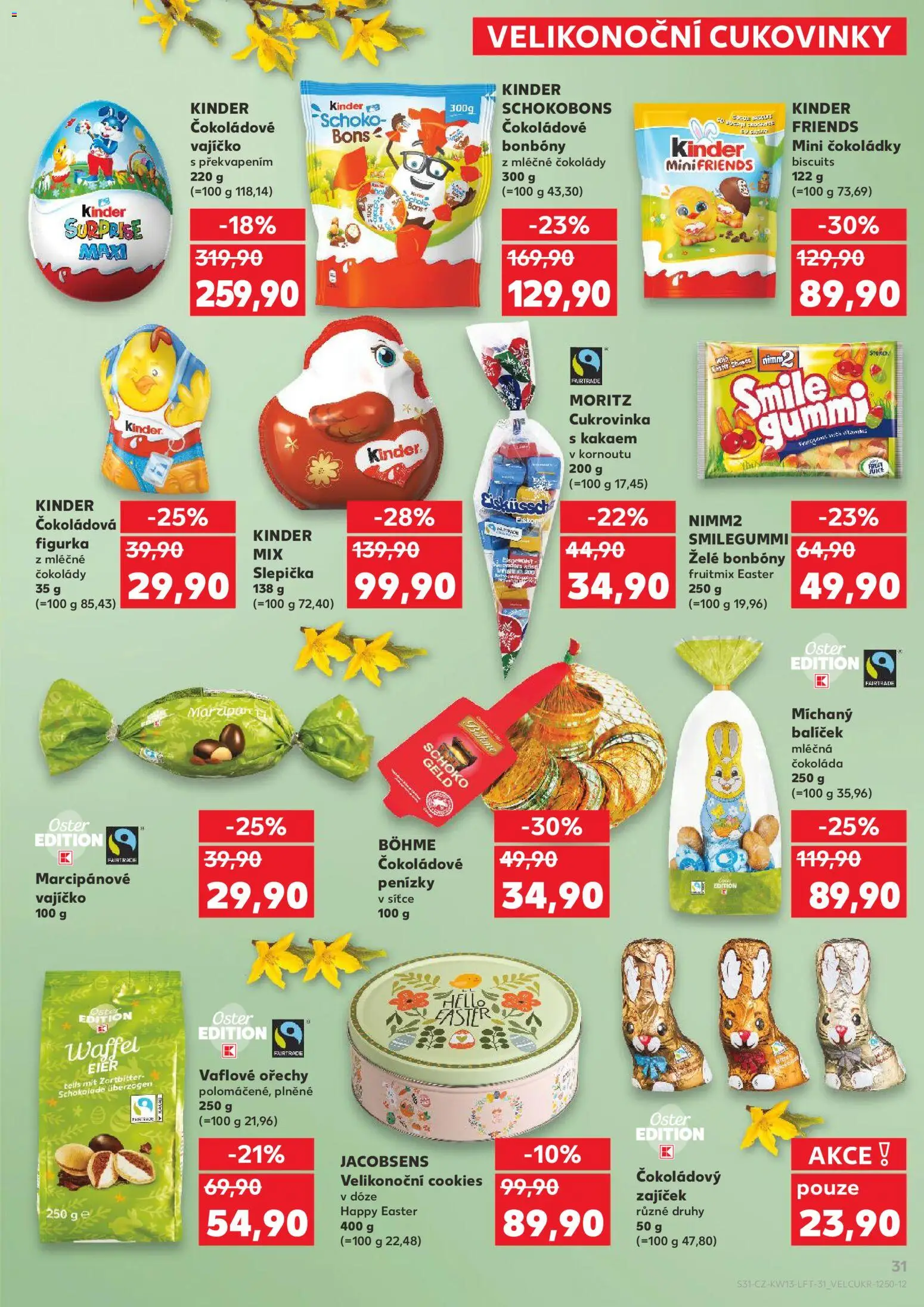 Kaufland leták - Brno od 25.03.2026 | Strana: 31 | Produkty: Ořechy, Cookies, Želé bonbóny, Kinder