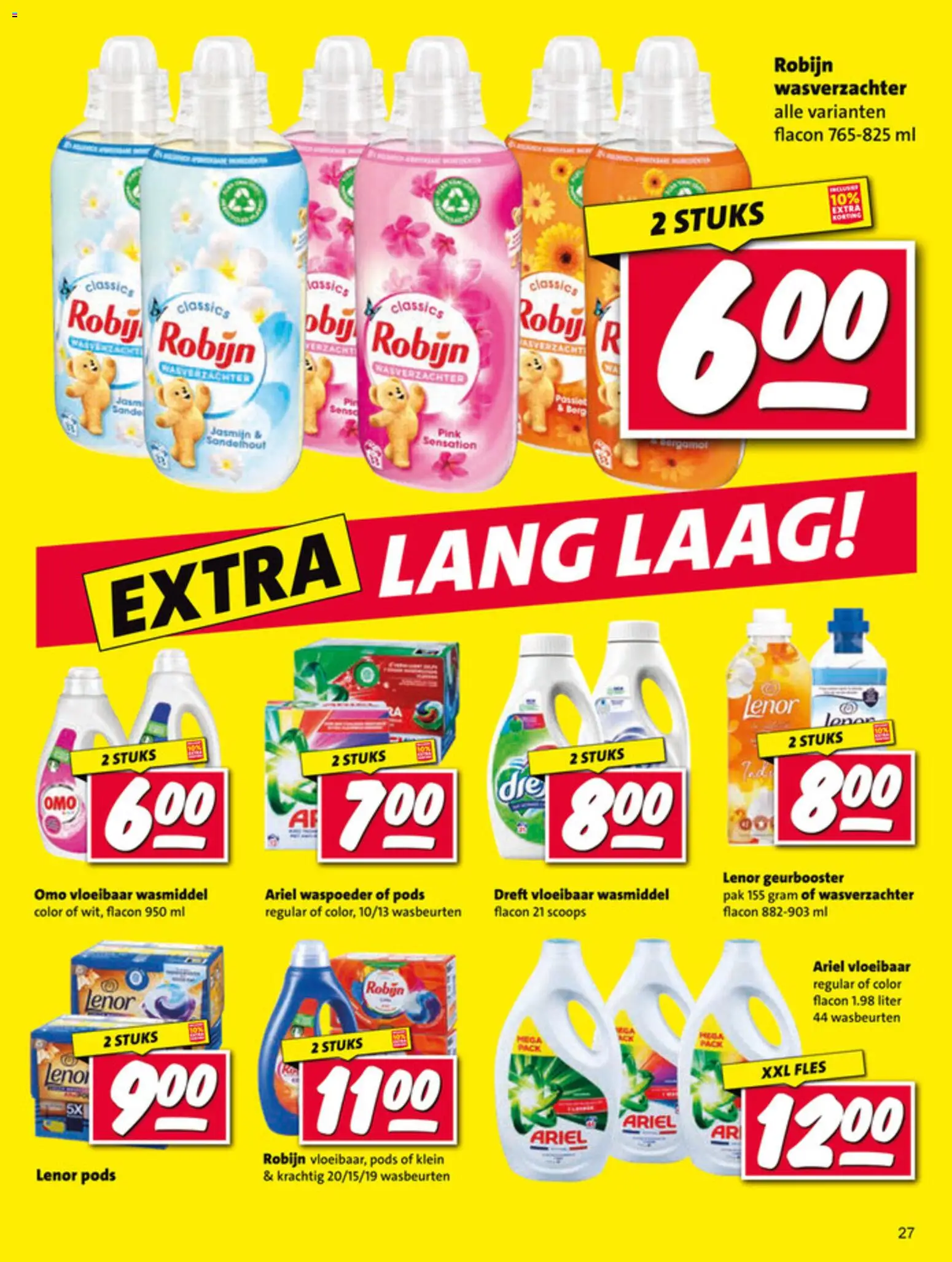 {H1} | Pagina: 27 | Producten: Wasmiddel, Wasverzachter, Robijn, Fles