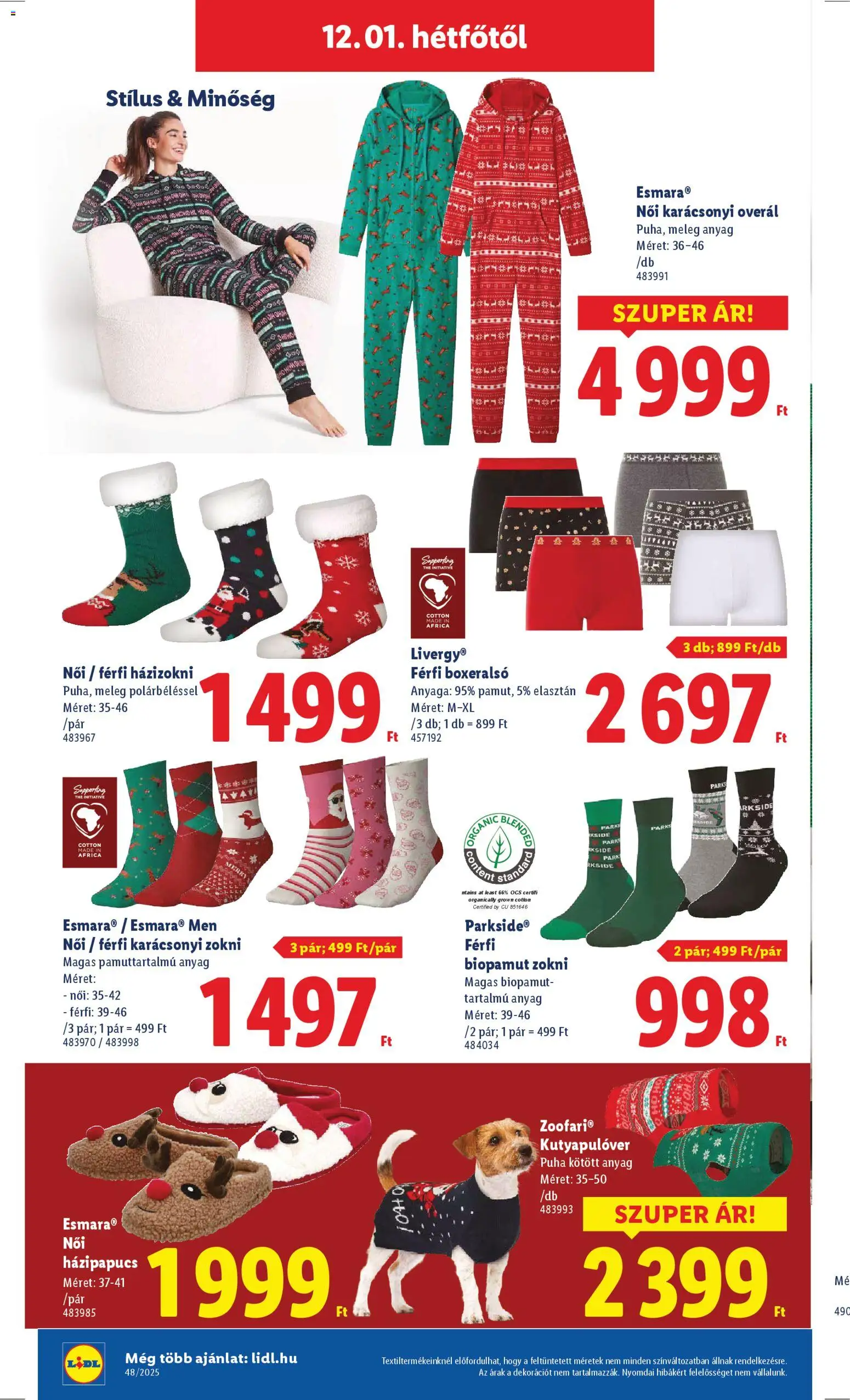 Lidl akciós ujság - amely érvényes a következő dátumtól: 27.11.2025 | Oldal: 18 | Termékek: Parkside, Boxeralsó, Overál, Zokni