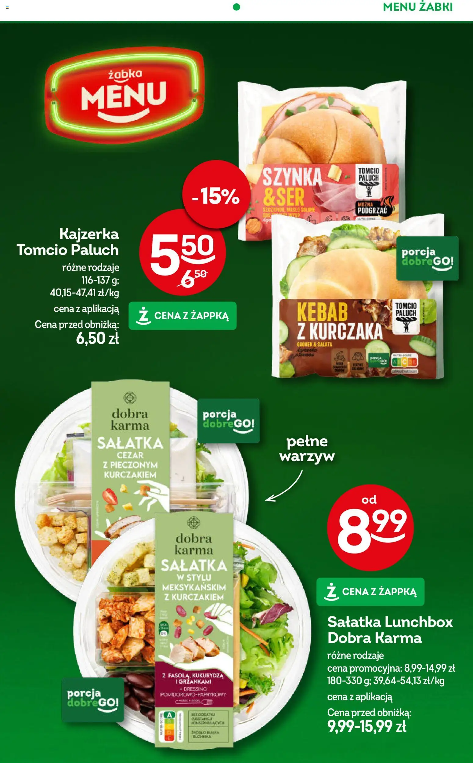 Żabka Gazetka od 22.10.2025 | Strona: 60 | Produkty: Kebab, Szynka, Masło, Sałatka