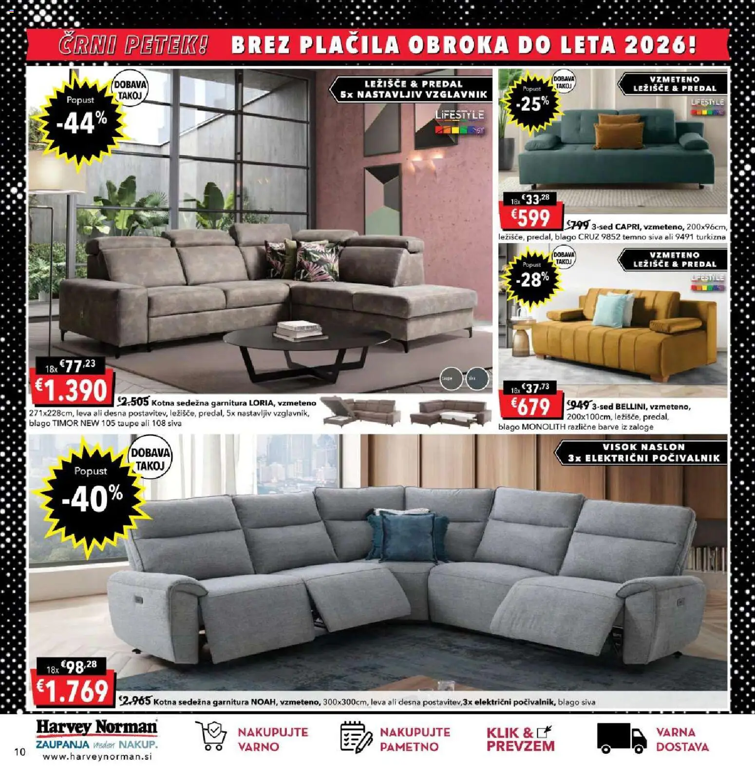 Novi Harvey Norman katalog ponudbe – veljaven od 13.11.2025 | Stran: 10 | Izdelki: Vzglavnik, Ležišče, Sedezna garnitura