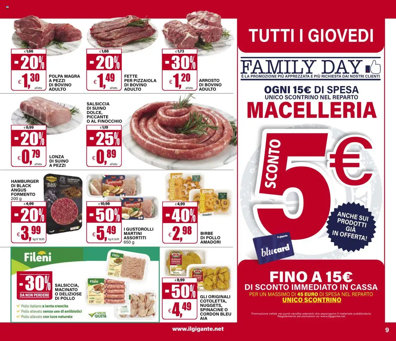 Volantino Il Gigante del 02.10.2025 | Pagina: 9 | Prodotti: Arrosto, Pollo, Salsiccia, Hamburger
