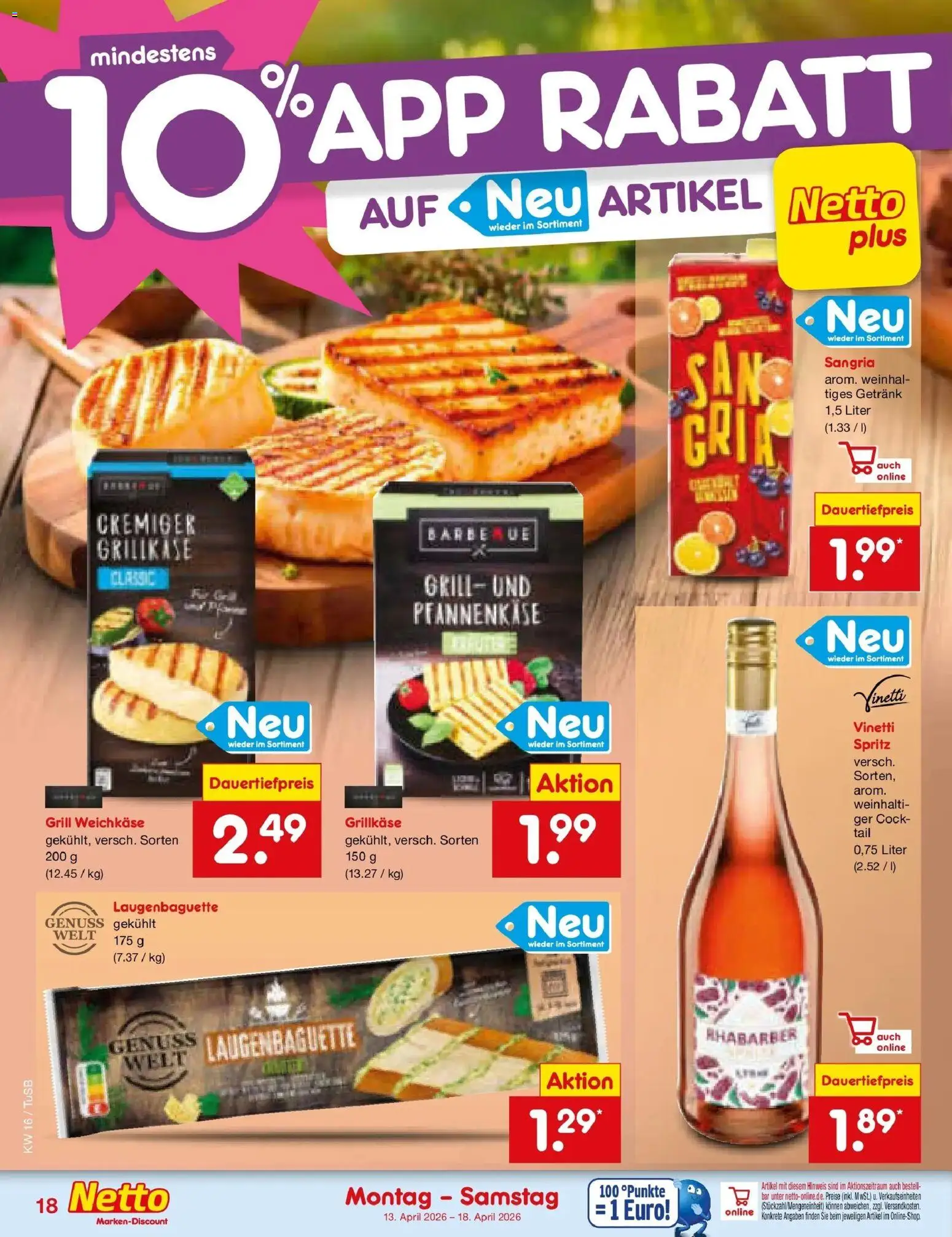 Netto Marken-Discount Prospekt Lahr-Langenwinkel	 – gültig ab 13.04.2026 | Seite: 16 | Produkte: Grill, Rhabarber