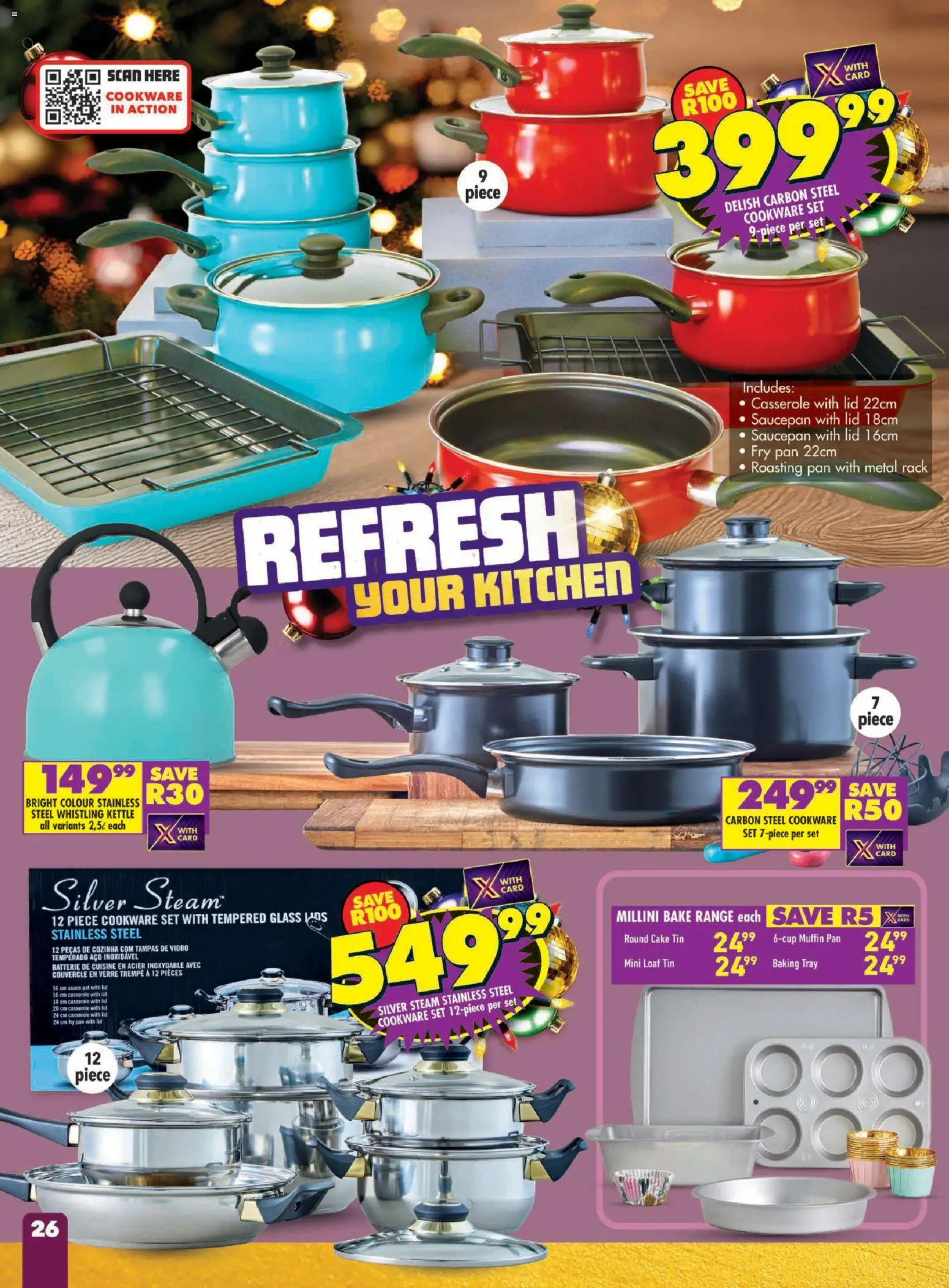 New Shoprite catalogue – valid from 24.11.2025 | Page: 26 | Products: Tray, Kettle, Cookware, Sauce