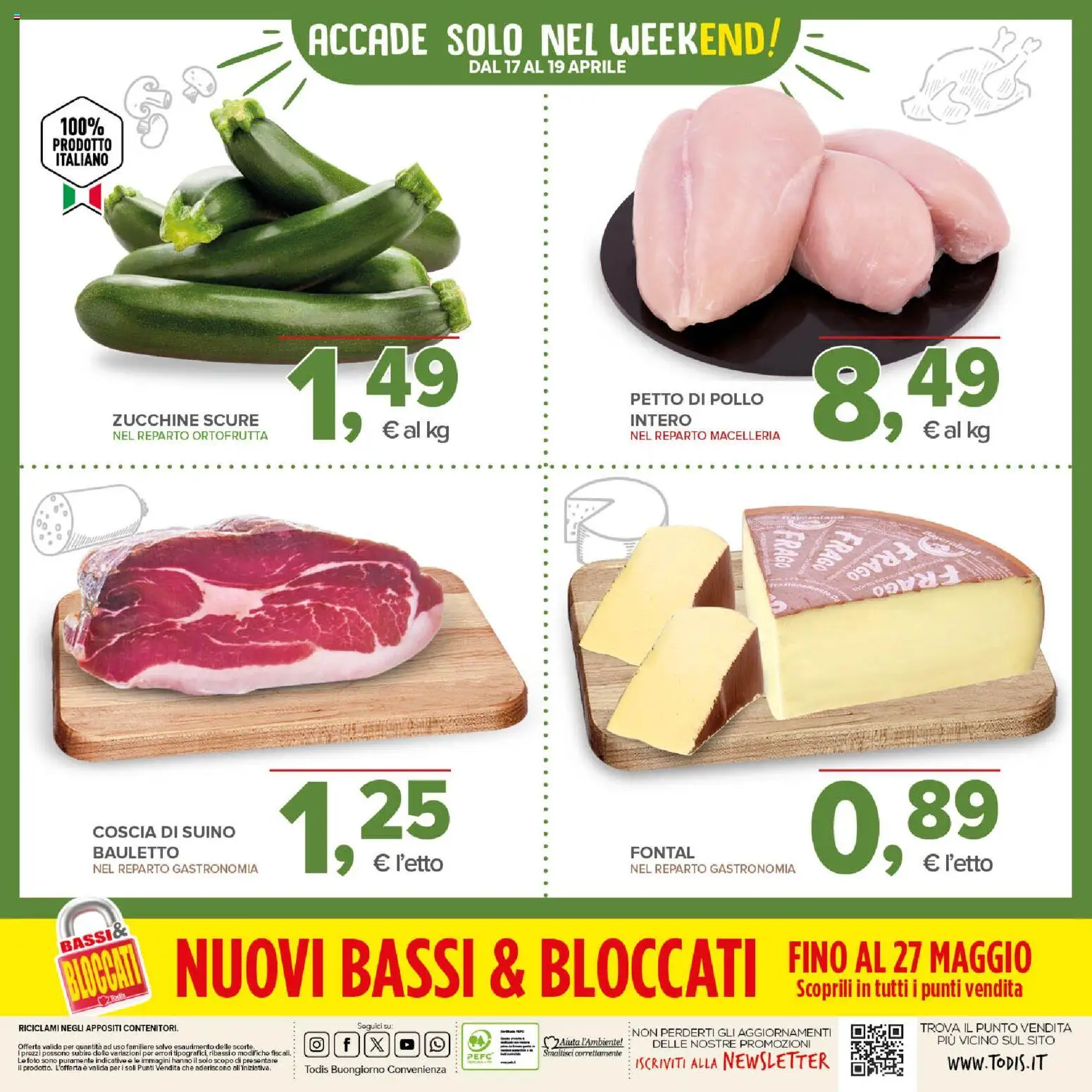 Volantino Todis del 07.04.2026 | Pagina: 24 | Prodotti: Petto di Pollo, Pollo, Suino, Zucchine