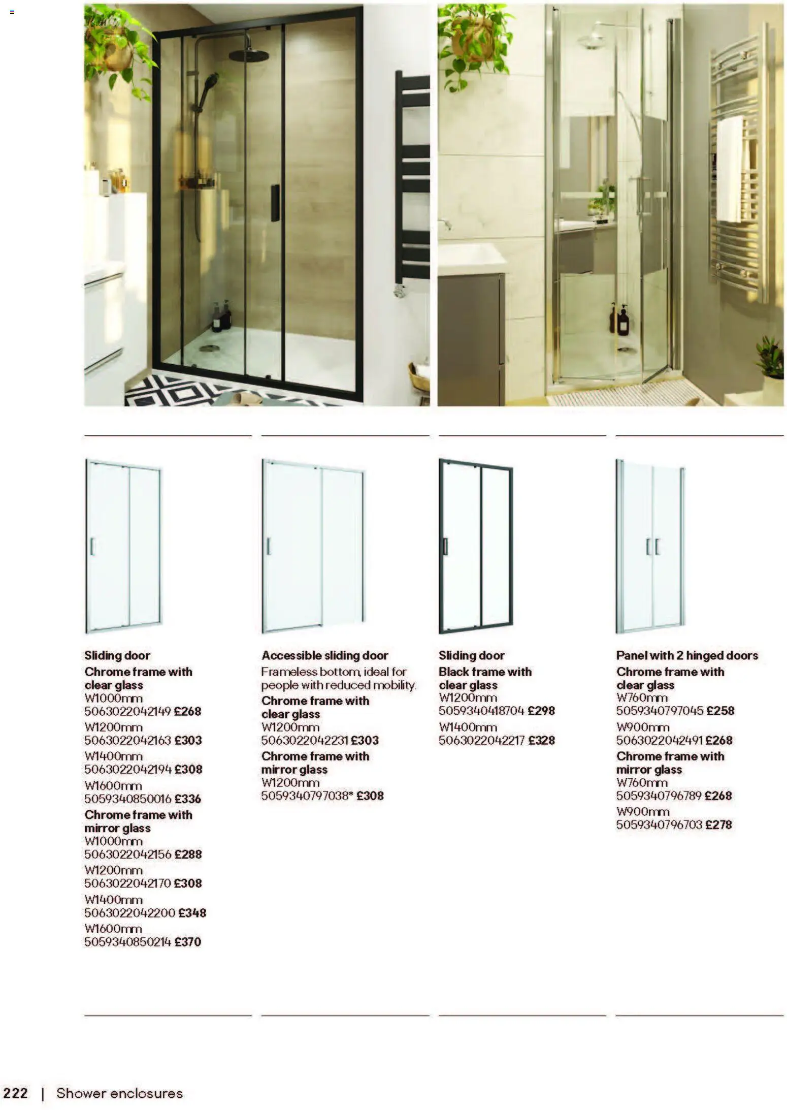 {H1} | Page: 222 | Products: Shower, Mirror, Door, Doors