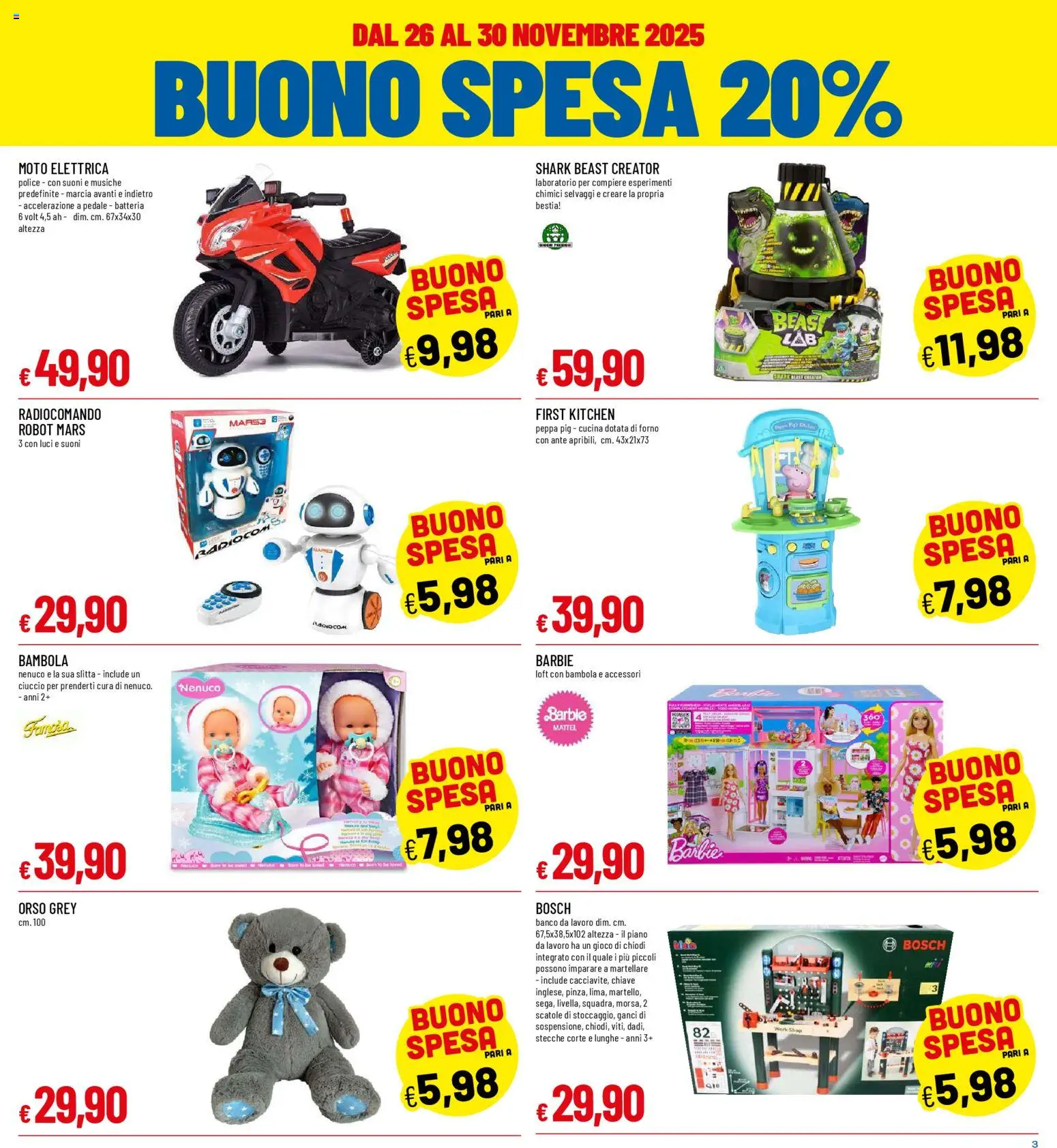 Volantino Galassia del 26.11.2025 | Pagina: 3 | Prodotti: Chiodi, Gioco, Robot, Batteria