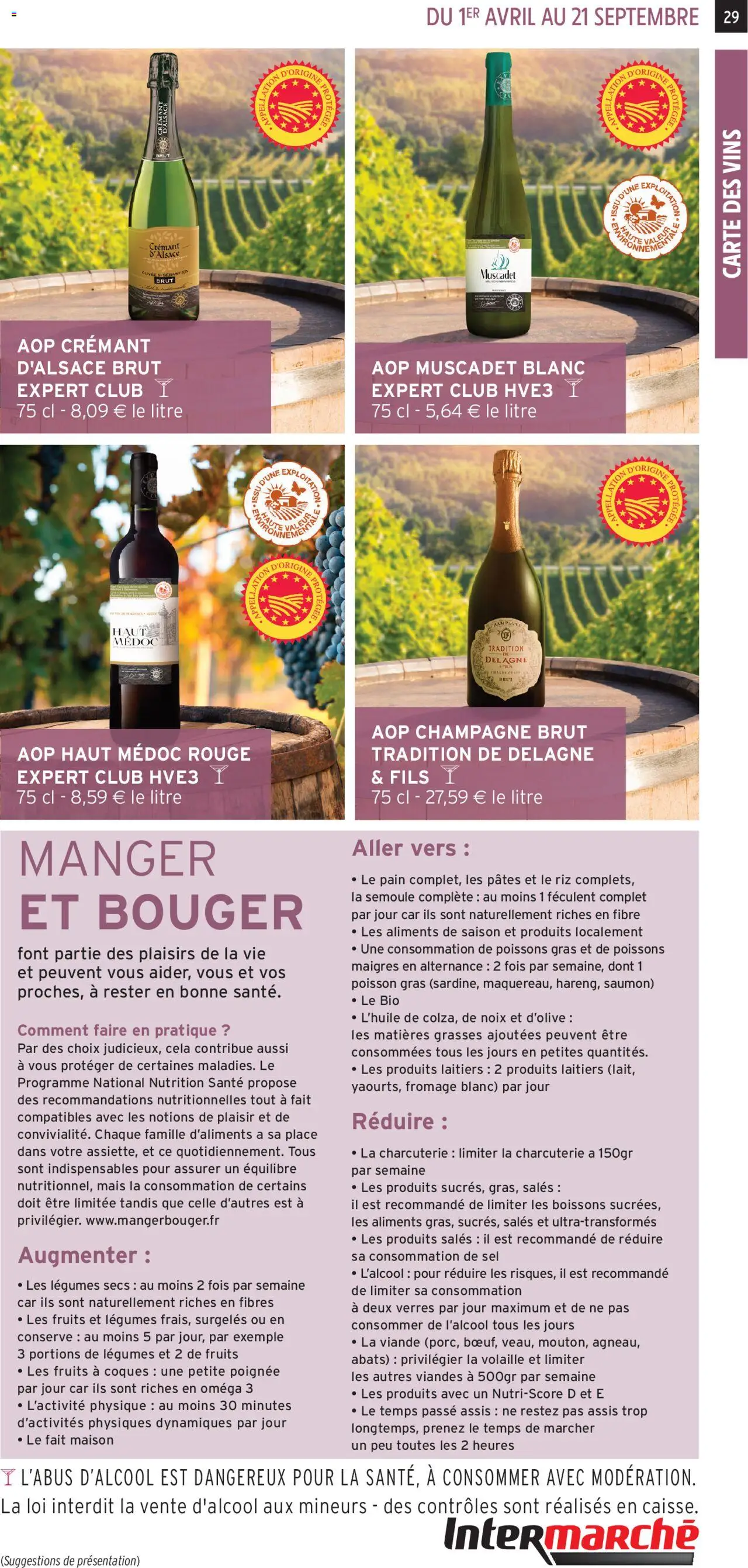  | Page: 29 | Produits: Champagne brut, Viande, Poisson, Crémant d'alsace