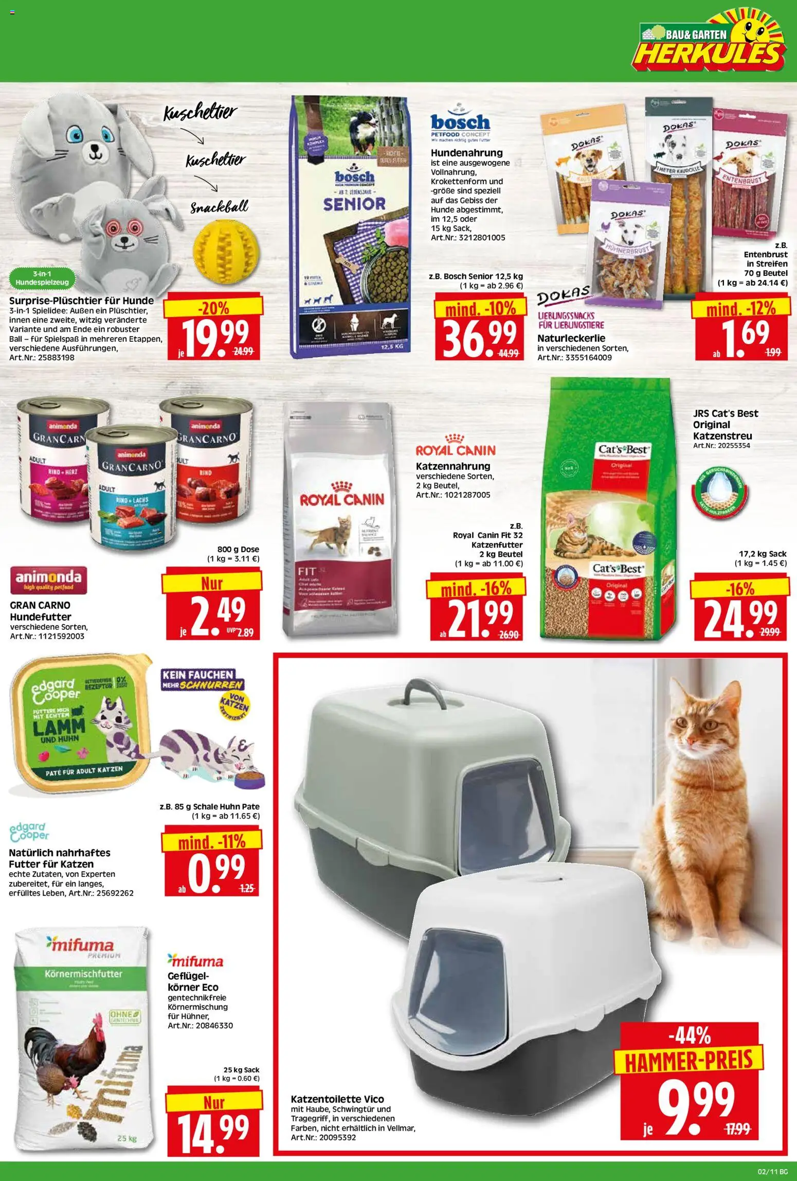 HERKULES Bau & Garten – gültig ab 05.01.2026 | Seite: 11 | Produkte: Bosch, Katzenfutter, Lachs