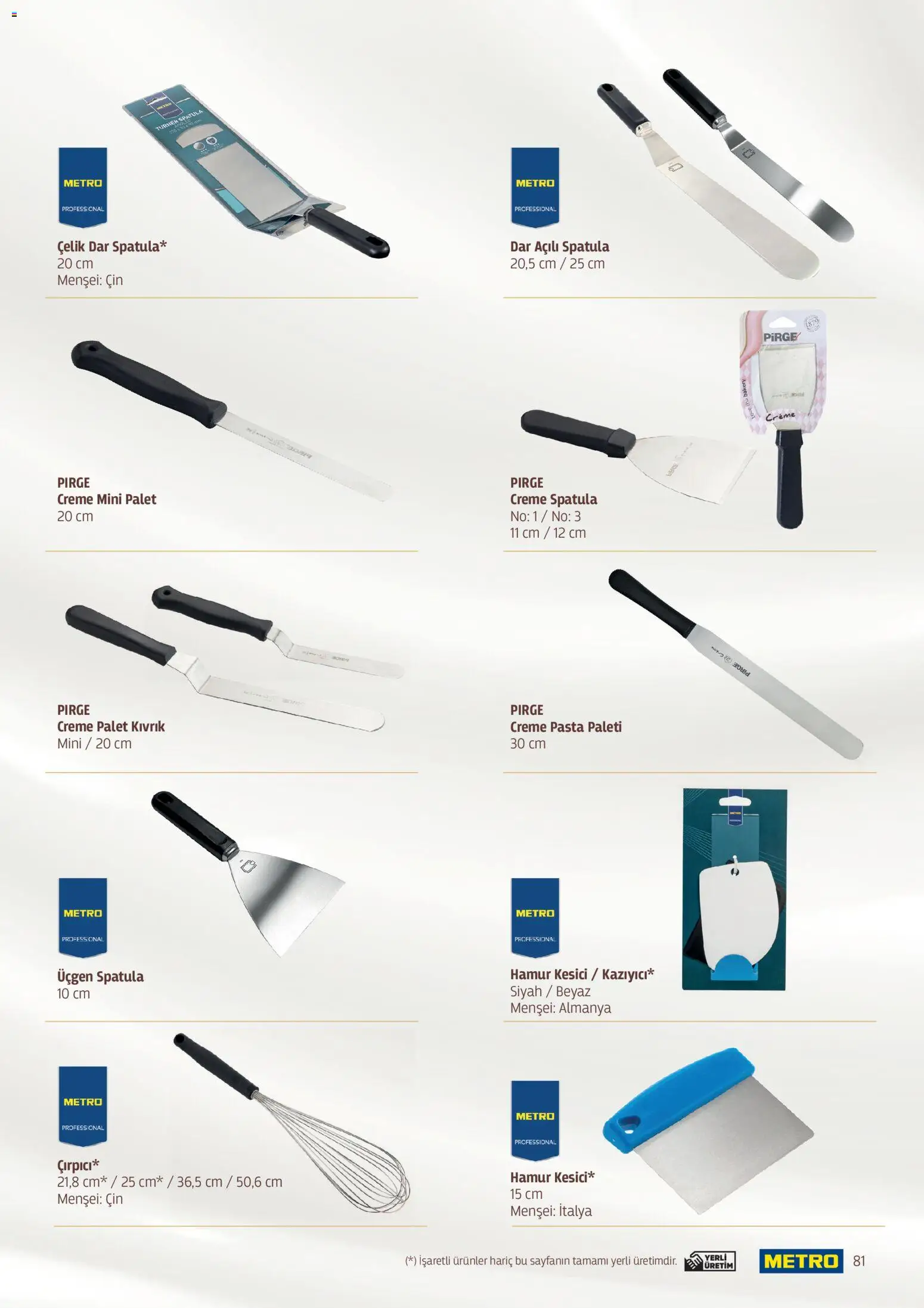 Metro - Pastacılık Kataloğu - 06.04.2026 tarihinden itibaren geçerlidir | Sayfa: 81 | Ürünler: Cin, Spatula, Kesici