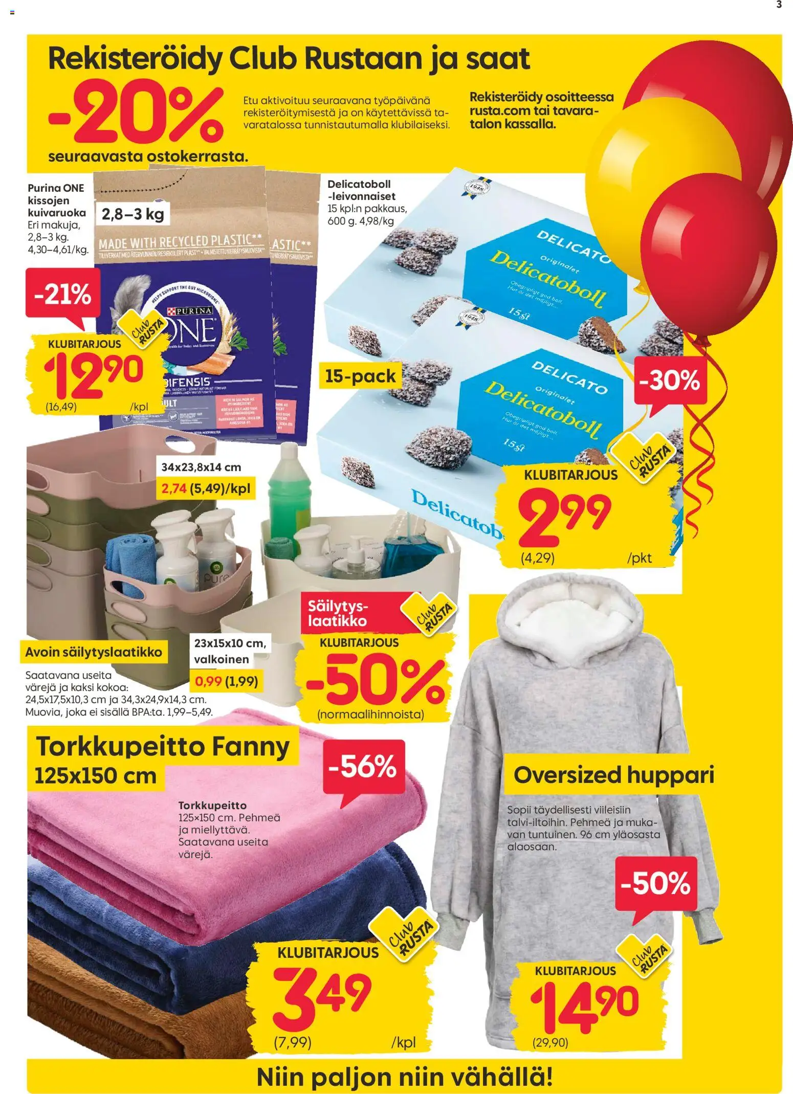 Rusta tarjoukset – voimassa 27.10.2025 alkaen | Sivu: 3 | Tuotteet: Laatikko, Huppari