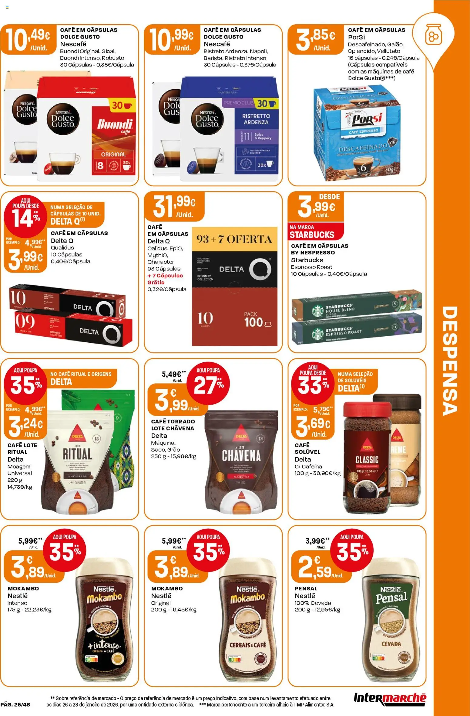 Intermarché folheto │ válido de 05.03.2026 | Página: 25 | Produtos: Delta q, Cápsulas café, Nestlé, Café