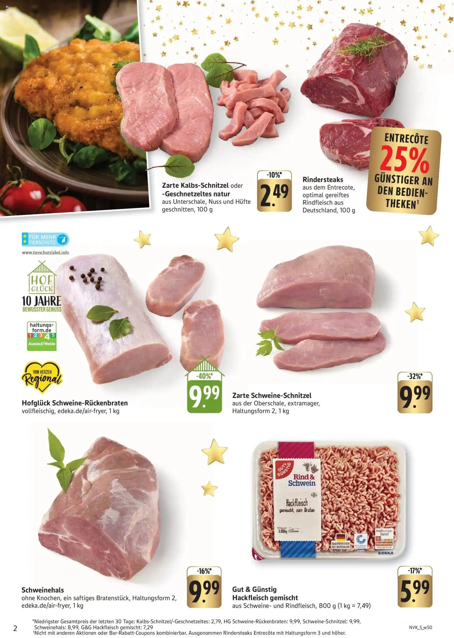 Edeka prospekt Freiburg-Hochdorf	 – gültig ab 08.12.2025 | Seite: 2 | Produkte: Entrecote, Rindfleisch, Hackfleisch