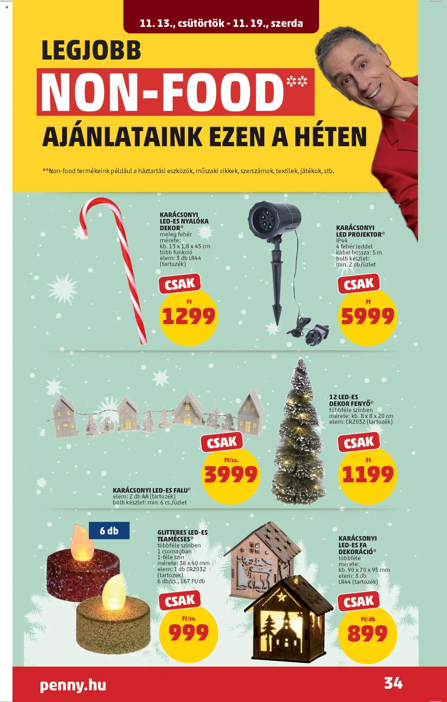 PENNY akciós ujság - amely érvényes a következő dátumtól: 13.11.2025 | Oldal: 38 | Termékek: Projektor, Kábel, Nyalóka, Dekoráció