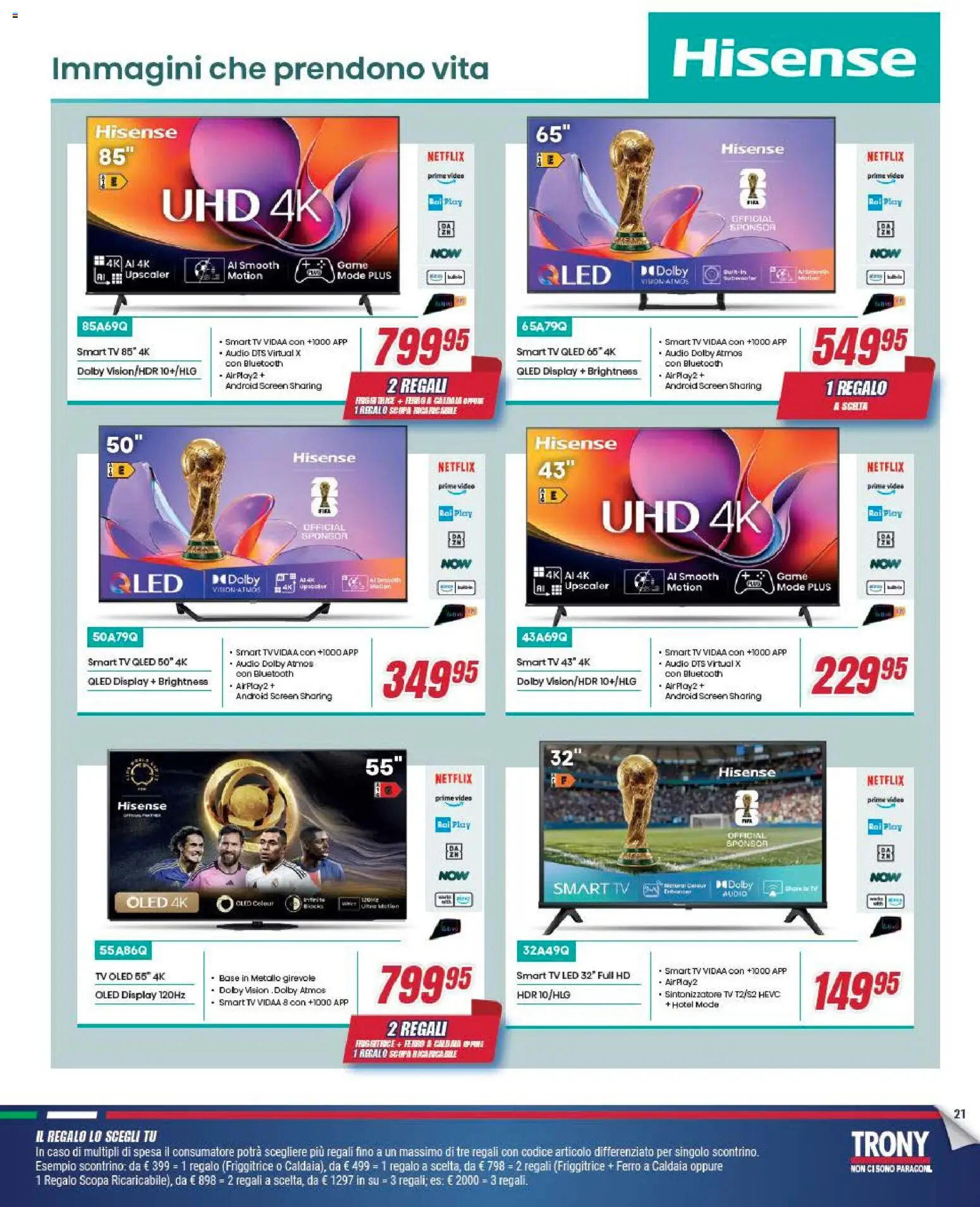Volantino Trony del 09.04.2026 | Pagina: 21 | Prodotti: smart TV, Scopa, TV, Friggitrice