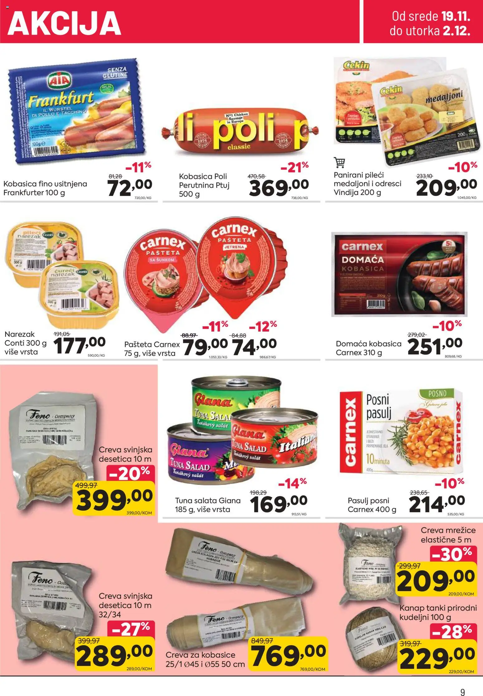 PerSu katalog - važi od 19.11.2025 | Strana: 9 | Proizvode: Pasulj, Narezak, Kobasica, Pašteta