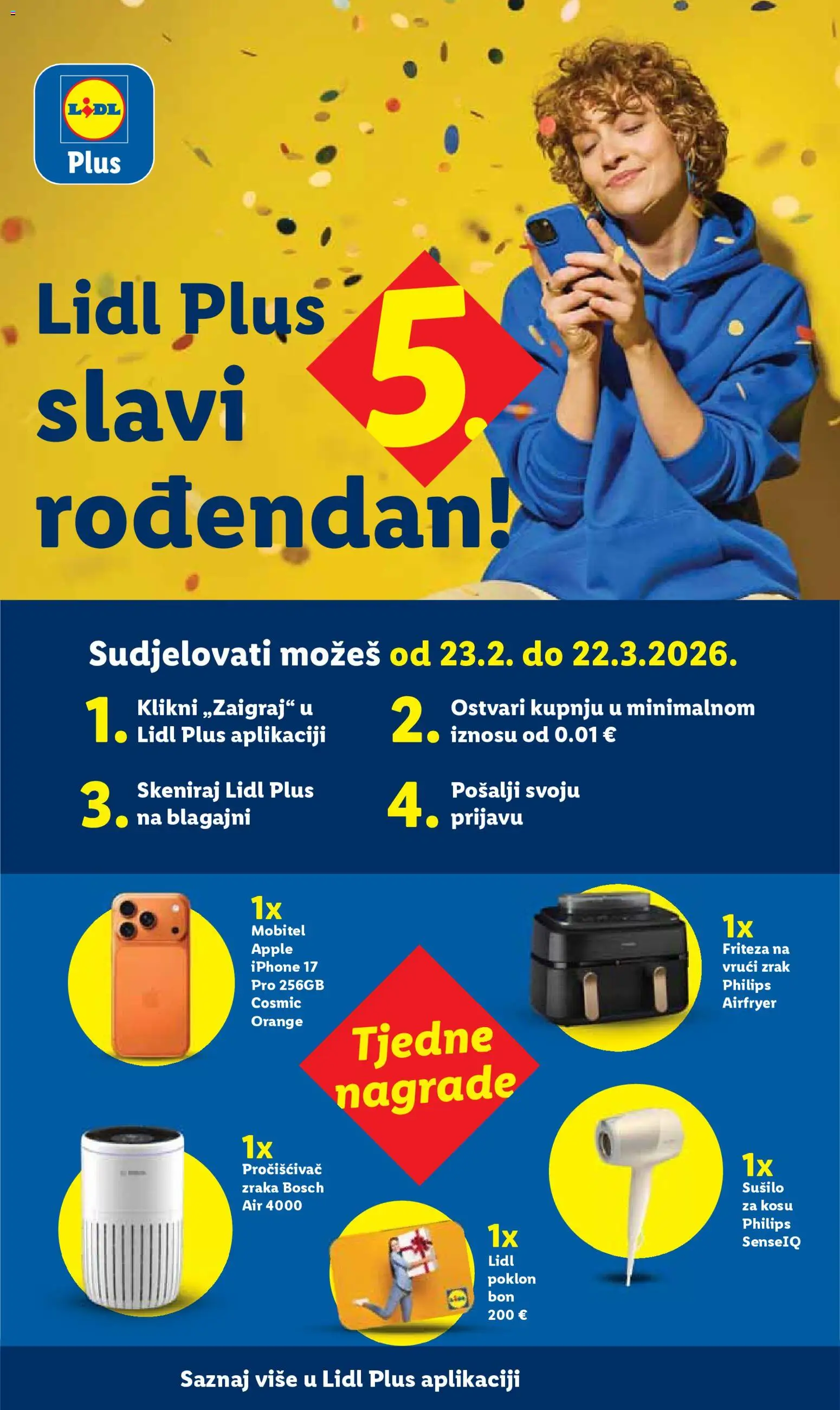 Lidl katalog | vrijedi od 16.03.2026 | Stranica: 53 | Proizvodi: Sušilo za kosu, Friteza, Smartphone, Friteza na vrući zrak