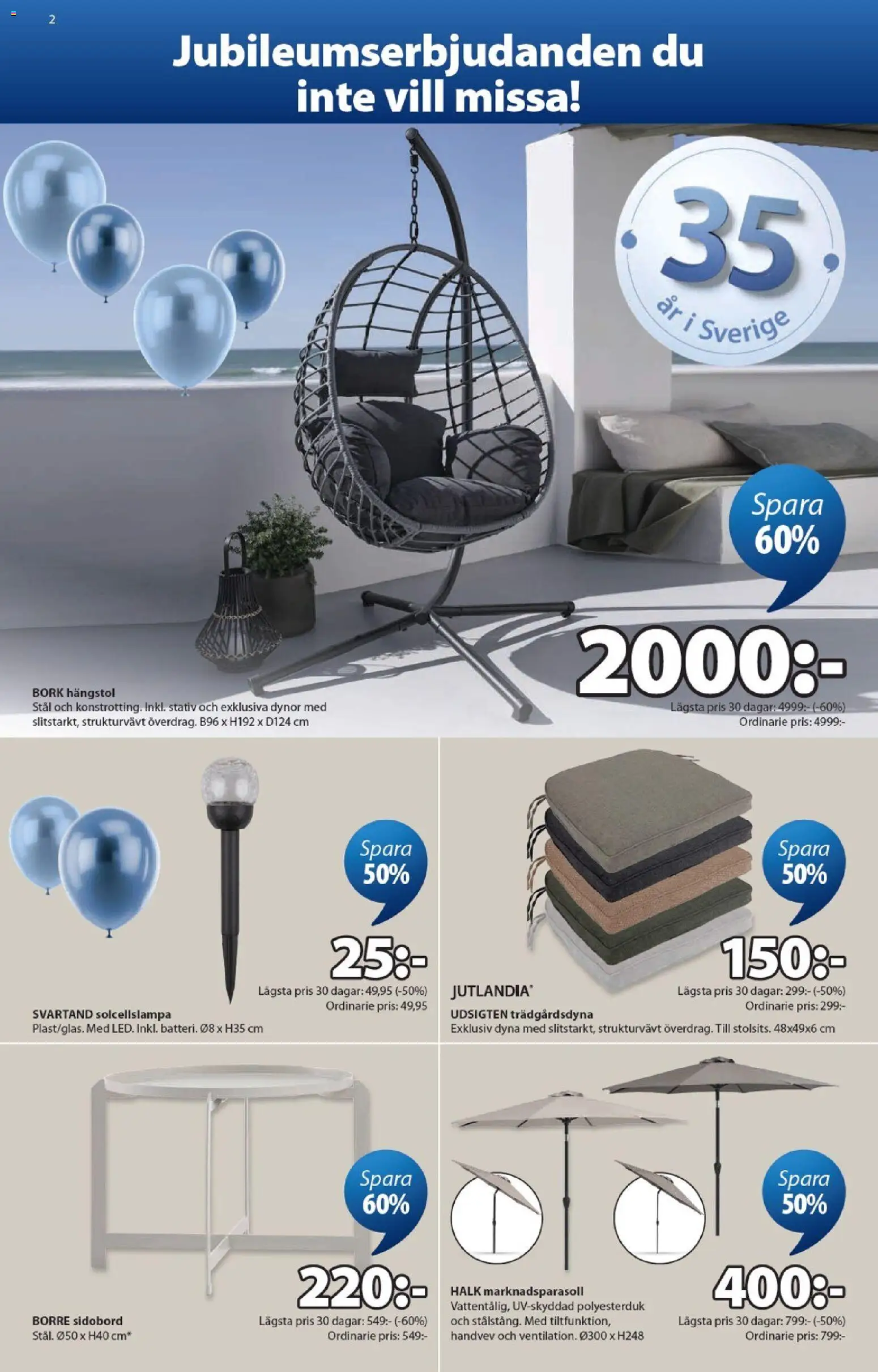 JYSK reklamblad aktuell från 30.03.2026 | Sida: 2 | Produkter: Dynor