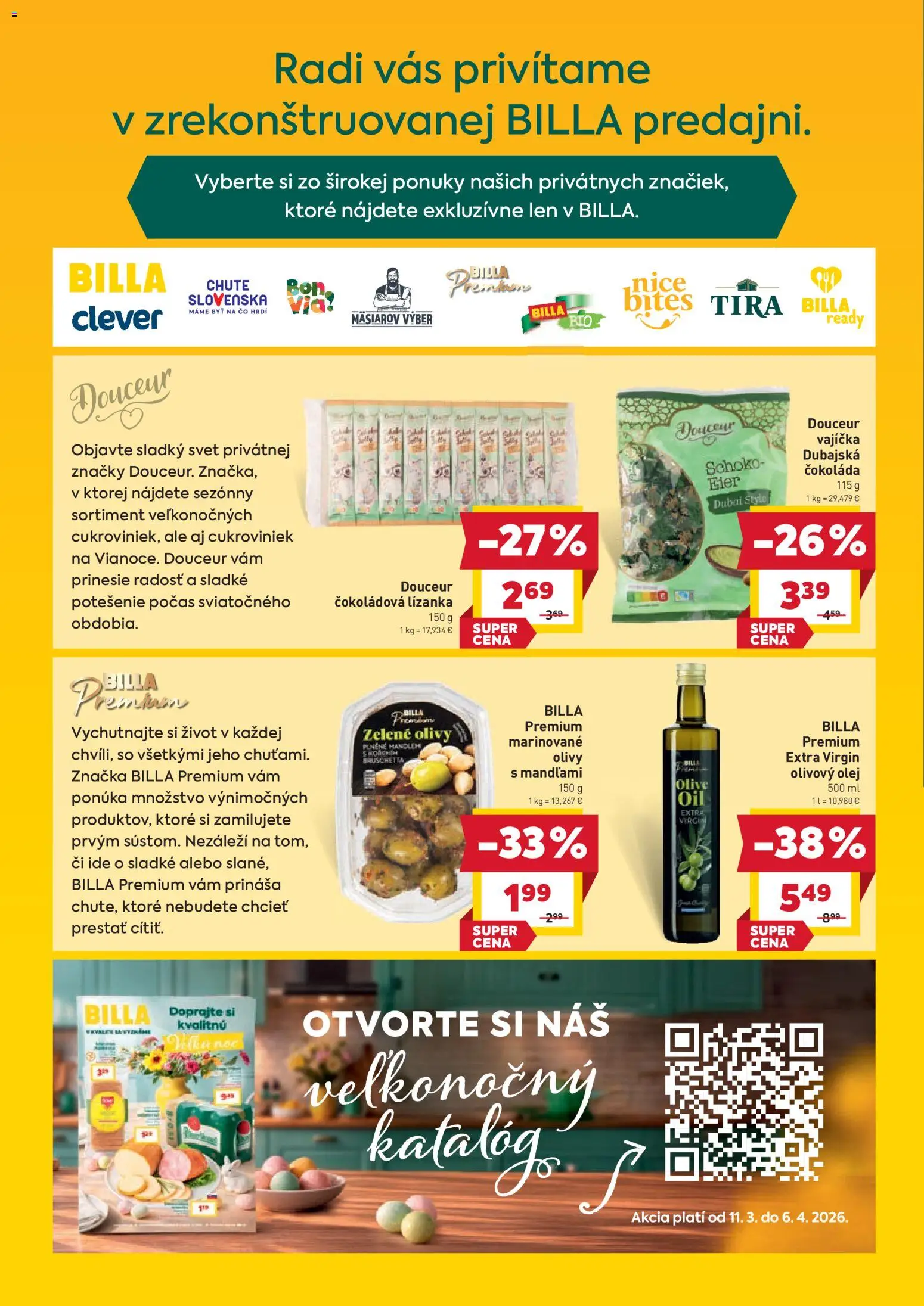 Nové Billa akcie – leták je platný od 30.03.2026 | Strana: 2 | Produkty: Olej, Olivový olej, Čokoláda