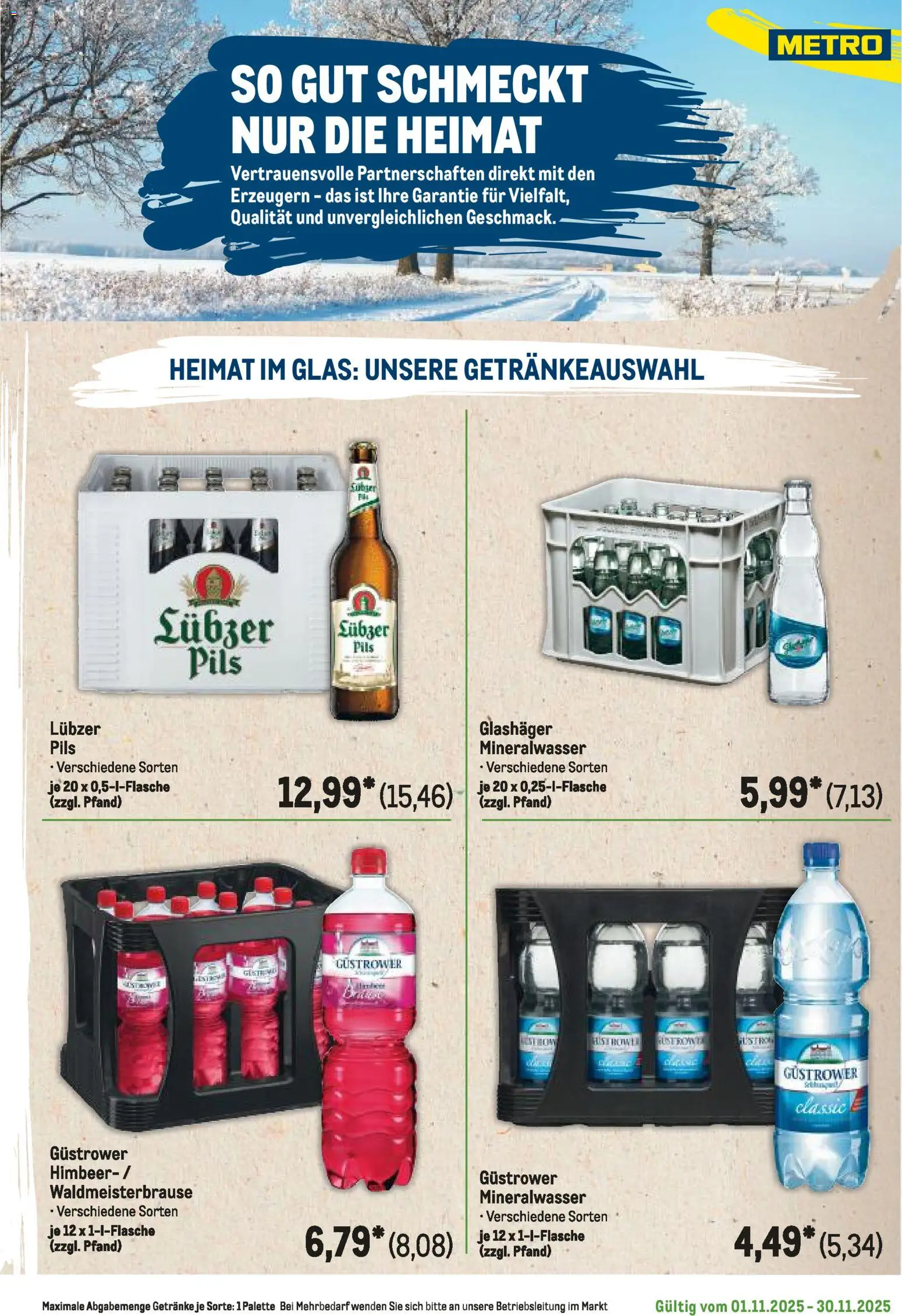Metro Regionaler Flyer – gültig ab 01.11.2025 | Seite: 57 | Produkte: Pils, Mineralwasser, Lubzer